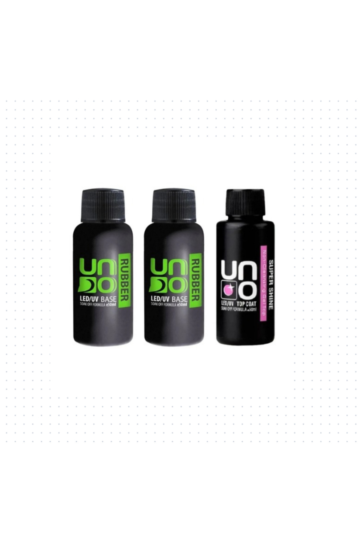 Fontenay Profesyonel Uno Rubber Base Coat X2 & Uno Super Shine Top Coat 50ML 3'Lü Set