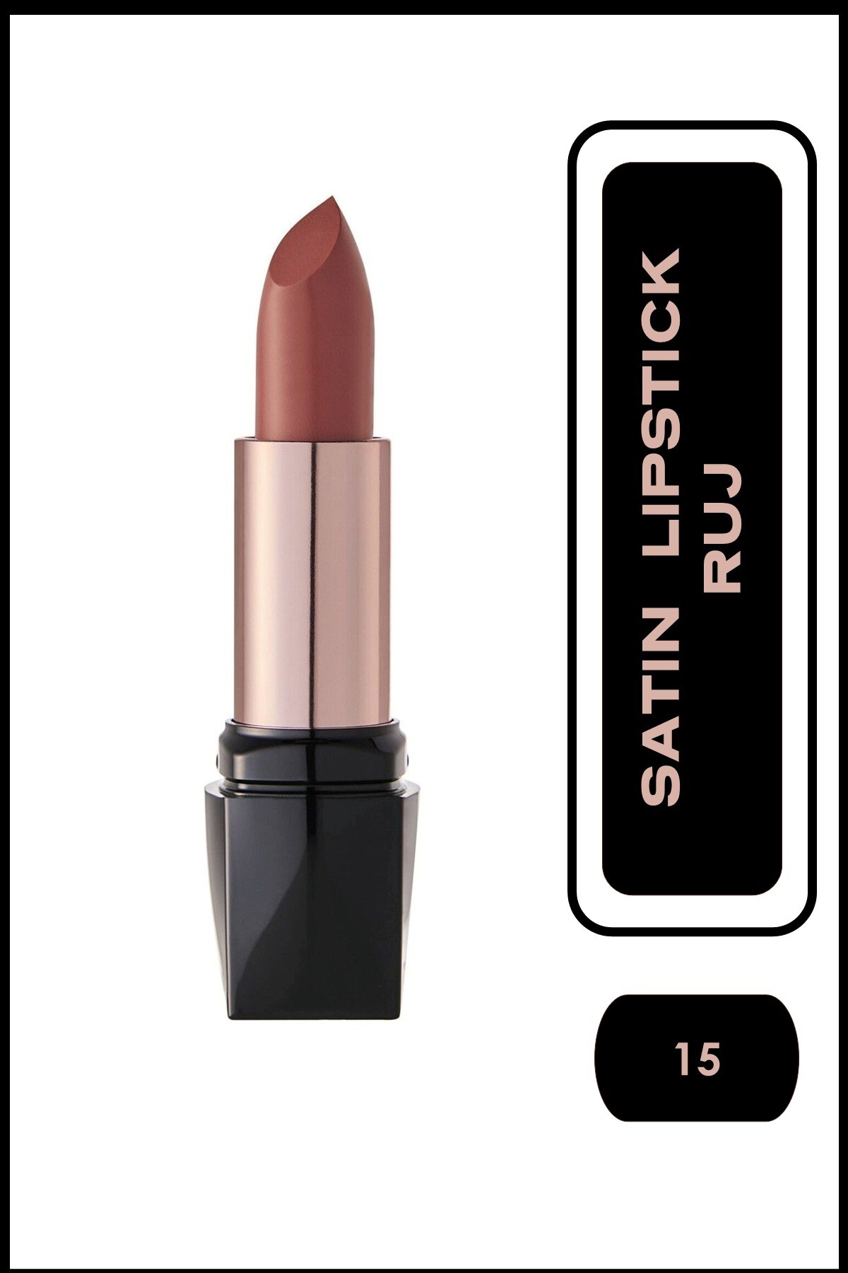 Golden Rose Satin Lipstick No: 15 - Satensi Bitişli Nemlendirici Etkili Ruj