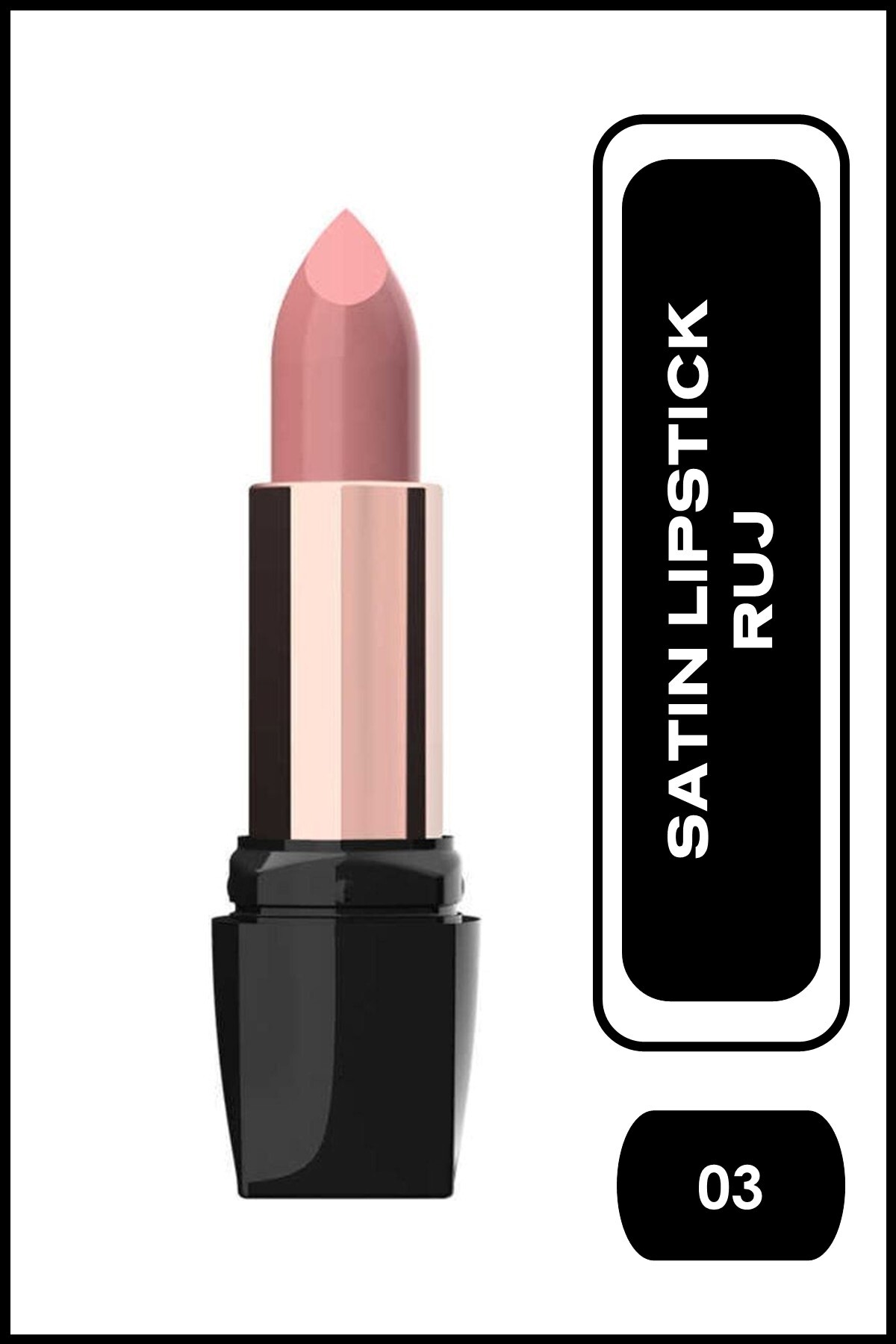 Golden Rose Satin Lipstick No: 03 - Satensi Bitişli Nemlendirici Etkili Ruj