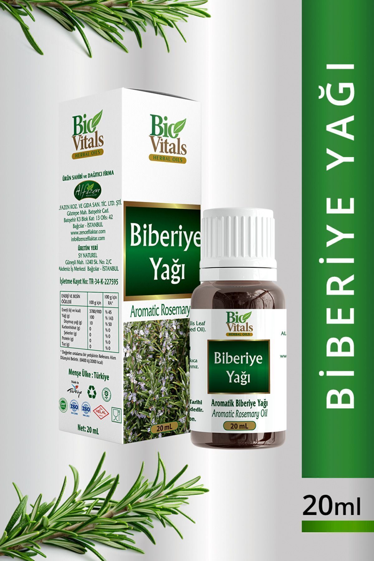 Bio Vitals Biovitals Biberiye Yağı 20ml SKT-02-2028
