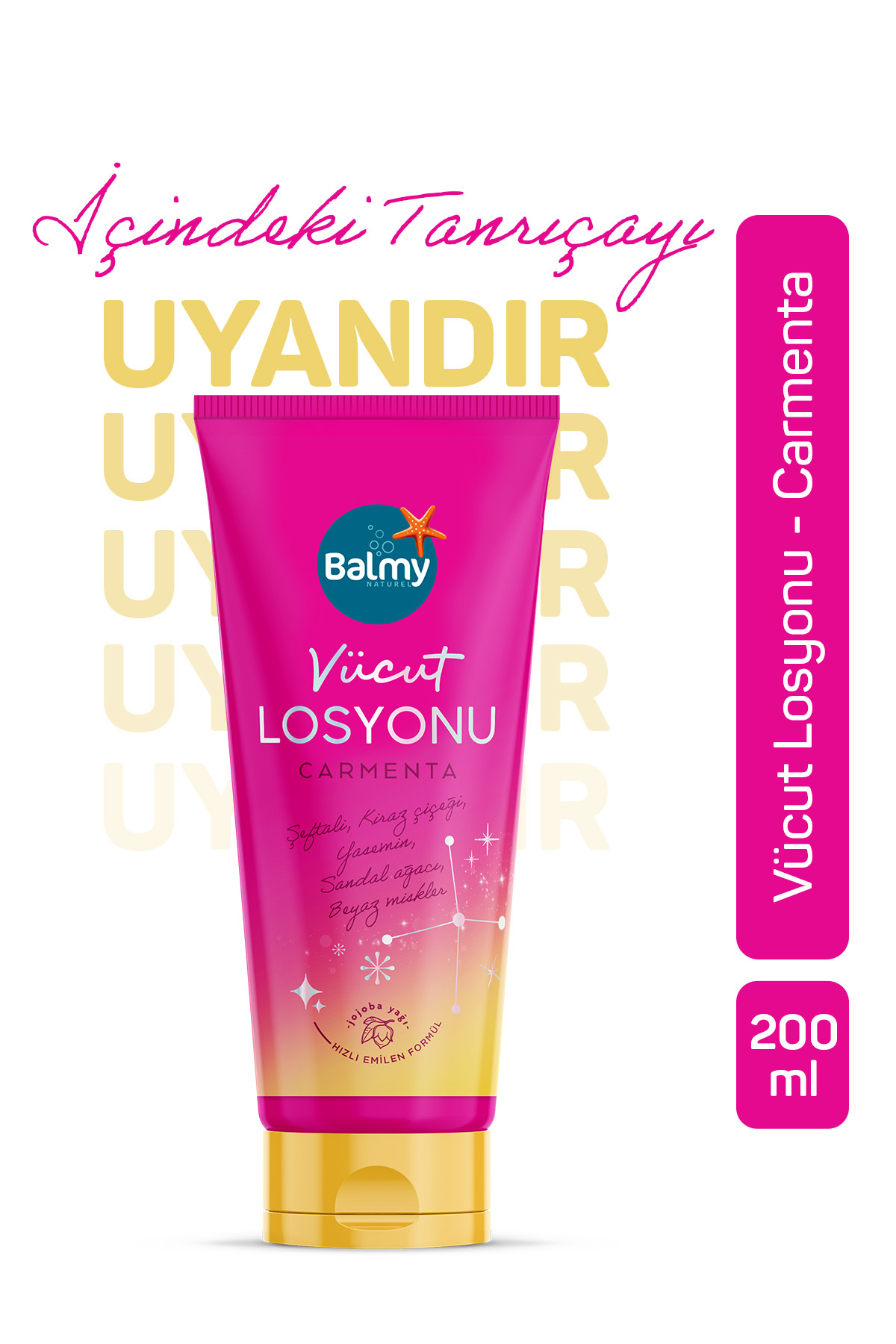 Balmy Carmenta Nemlendirici Vücut Losyonu, Narenciye ve Sıcak Odunsu Kokular 200 ml