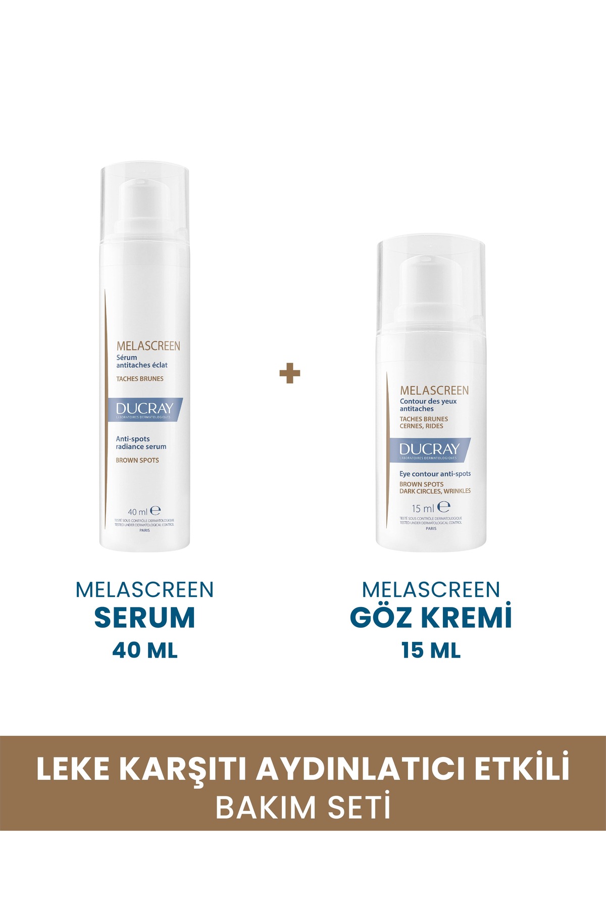 Ducray Leke Karşıtı ve Cilt Tonu Eşitleyici Bakım Set: Melascreen Serum 40ml + Göz Çevresi Kremi 15ml