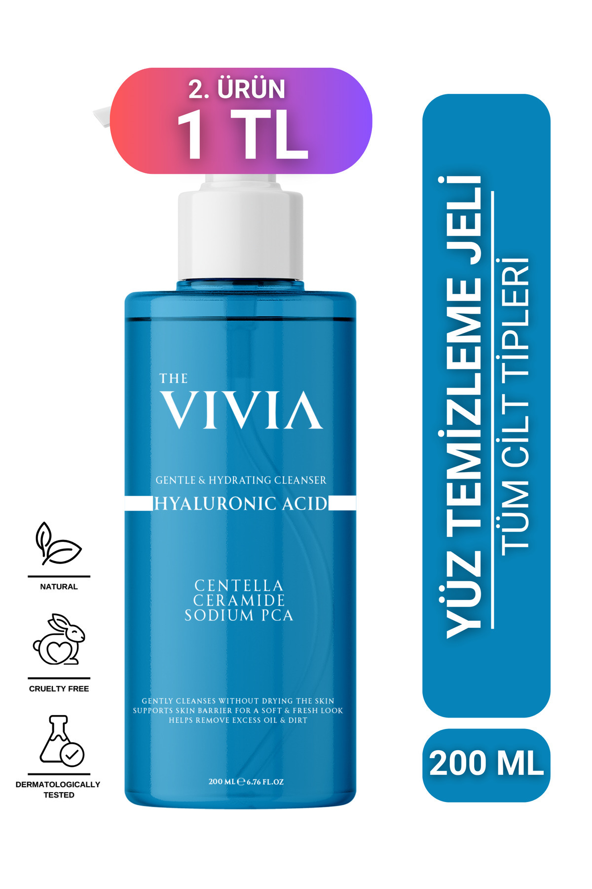 The Vivia Sebum Dengeleyici, ve Siyah Nokta Karşıtı Yüz Temizleme Jeli Tüm Cilt Tipleri 200 ml