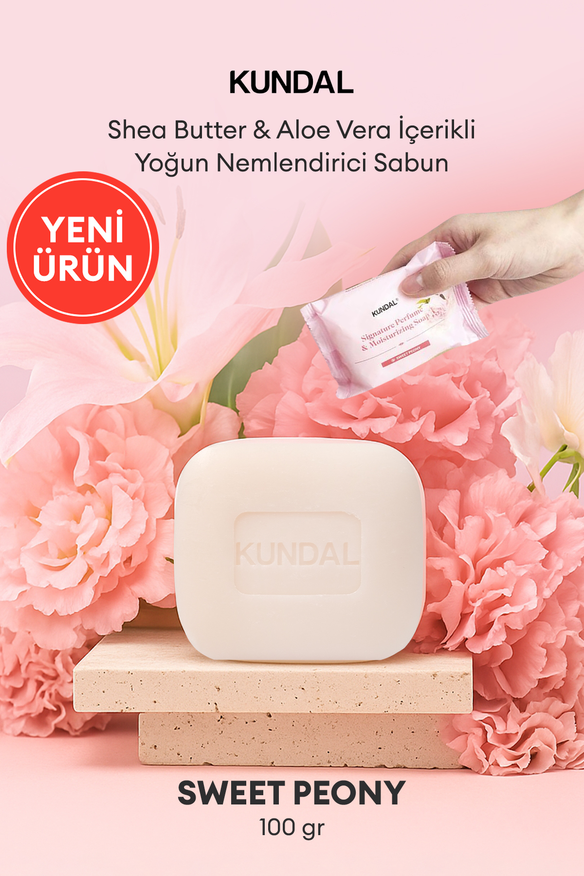 Kundal Yoğun Nemlendirici Sabun KUNDAL Signature Perfume & Moisturizing Soap (Sweet Peony) 100gr
