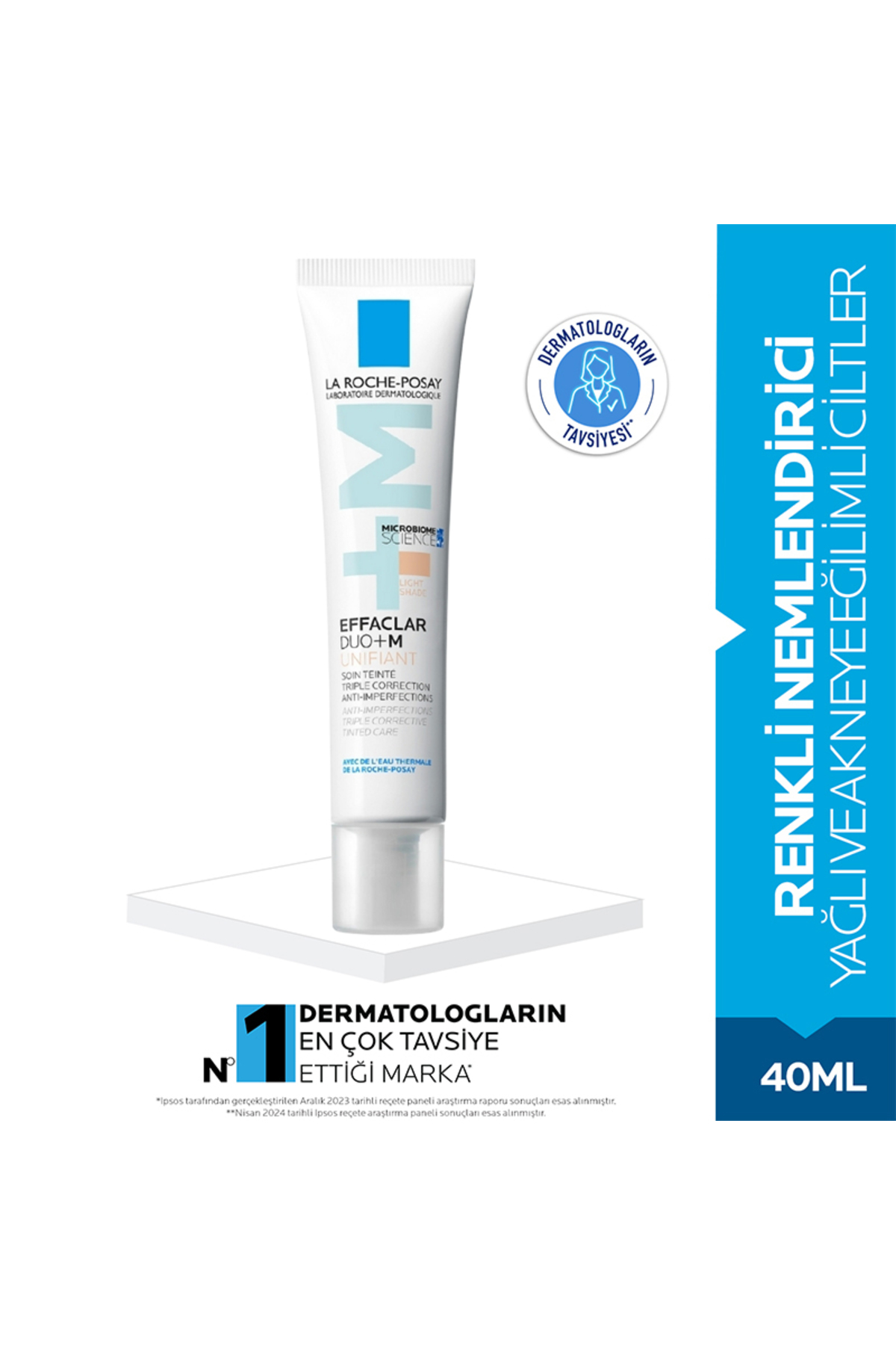 La Roche Posay Effaclar Duo M Unifiant Renkli Nemlendirici Light Krem 40 ml - Yağlı/akneye Eğilimli Ciltler