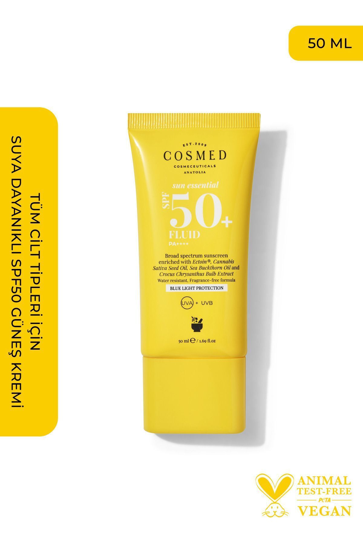 COSMED Tüm Cilt Tipleri İçin Suya Dayanıklı SPF50+ Güneş Kremi/SUN ESSENTIALS FLUID SPF50+