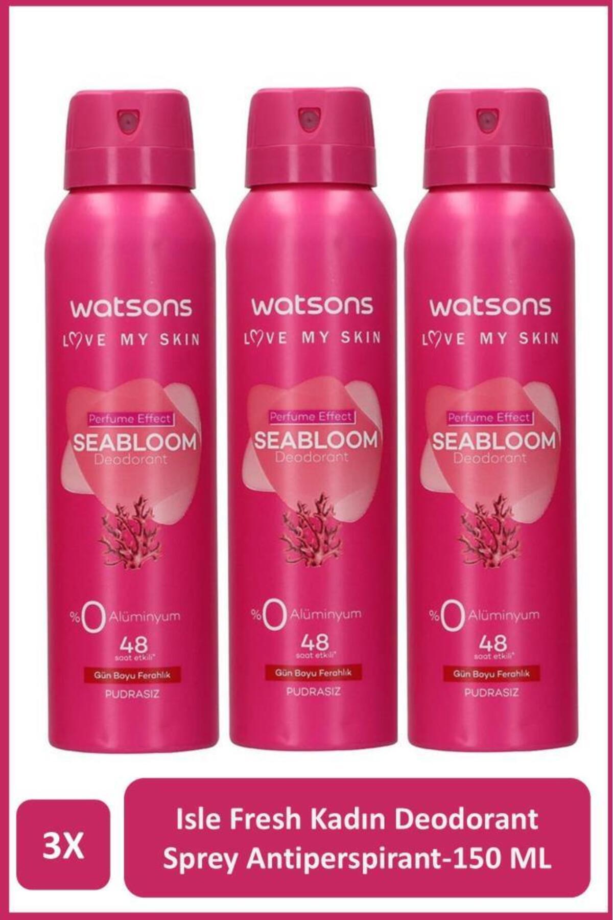 Watsons Seabloom Deodorant Sprey Kadın Pudrasız 3x150ml