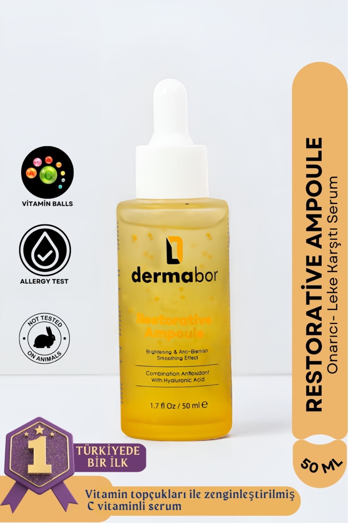 Dermabor C Vitamini Serum | Aydınlatıcı, Ton Eşitleyici (NİASİNAMİD HYRALURONİK ASİT) | Vitamin Topçuklu