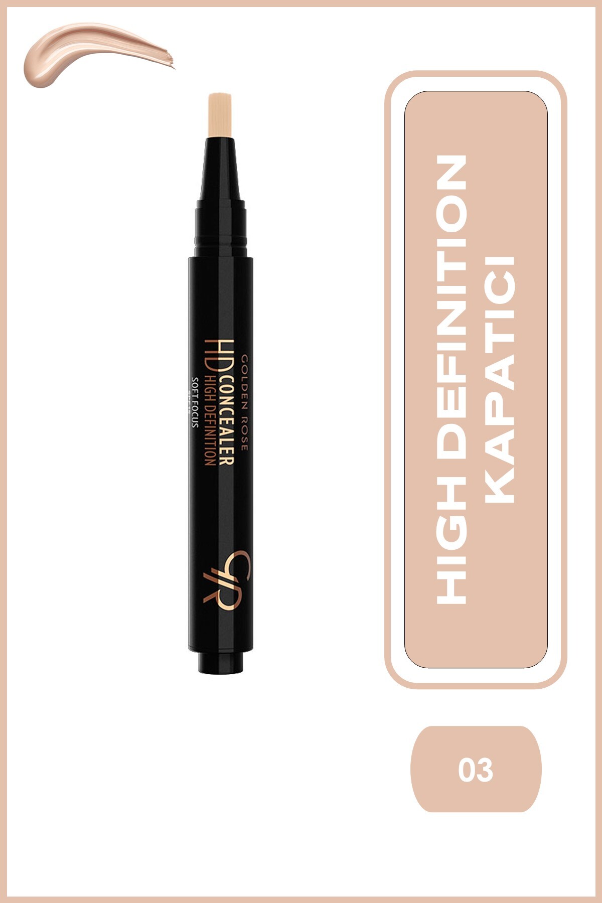 Golden Rose Hd Concealer High Definition No: 03 Almond - Hd Kapatıcı - 8691190832735