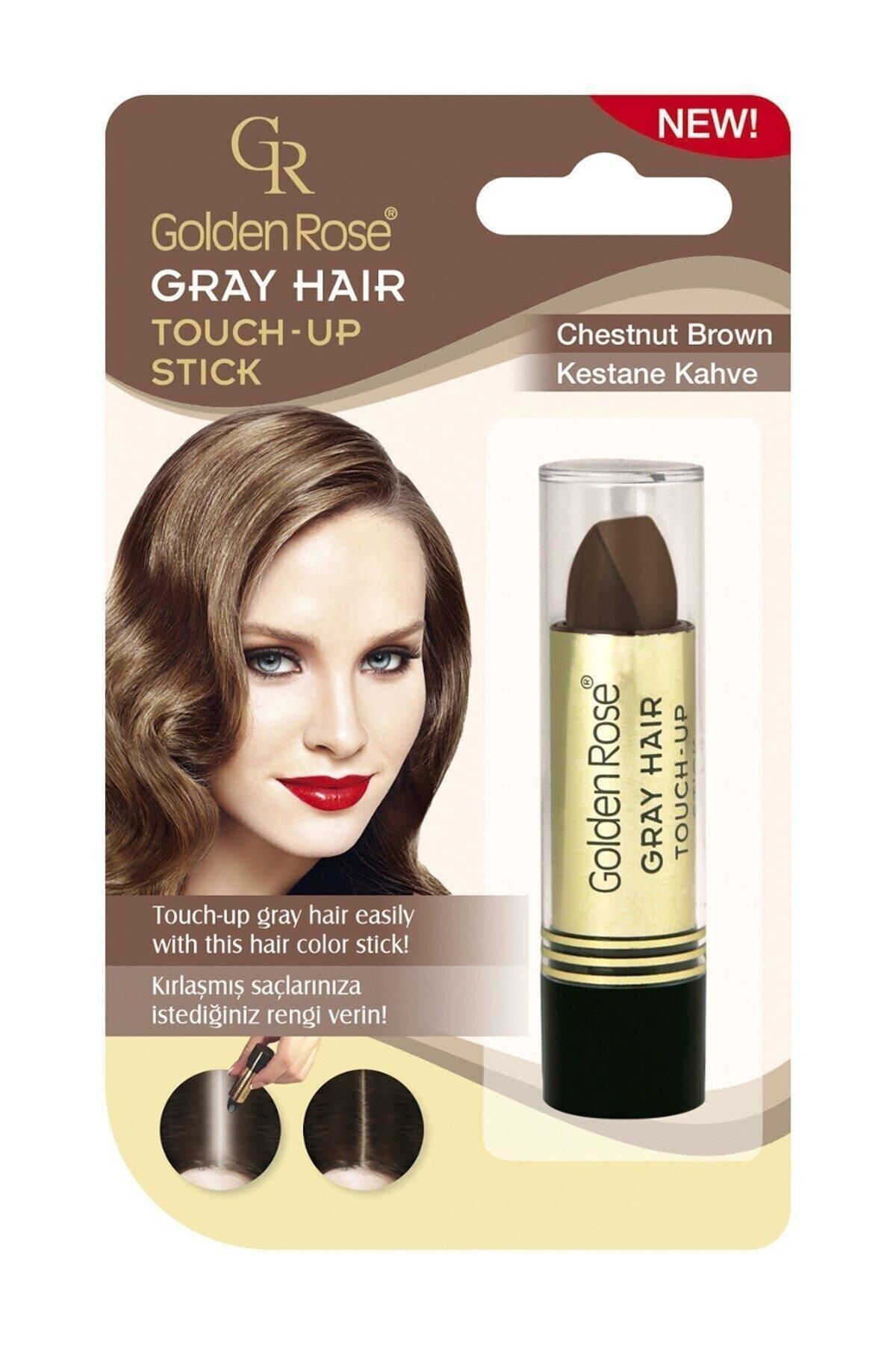 Golden Rose Grey Hair Touch-up Stick No: 07 Chestnut Brown - Beyaz Saç Kapatıcı - Kestane Kahve