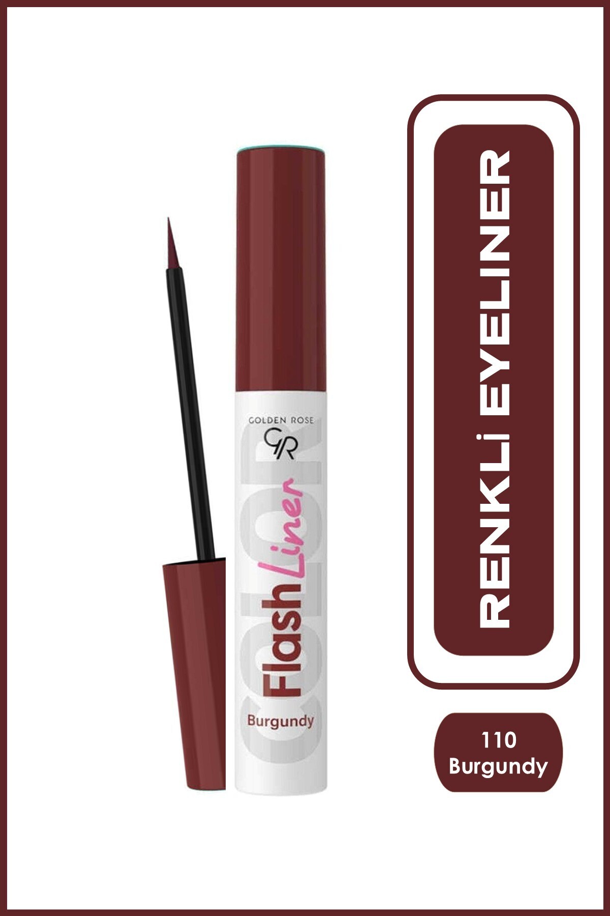 Golden Rose Flash Liner Colored Eyeliner - 110 Burgundy - Renkli Likit Eyeliner