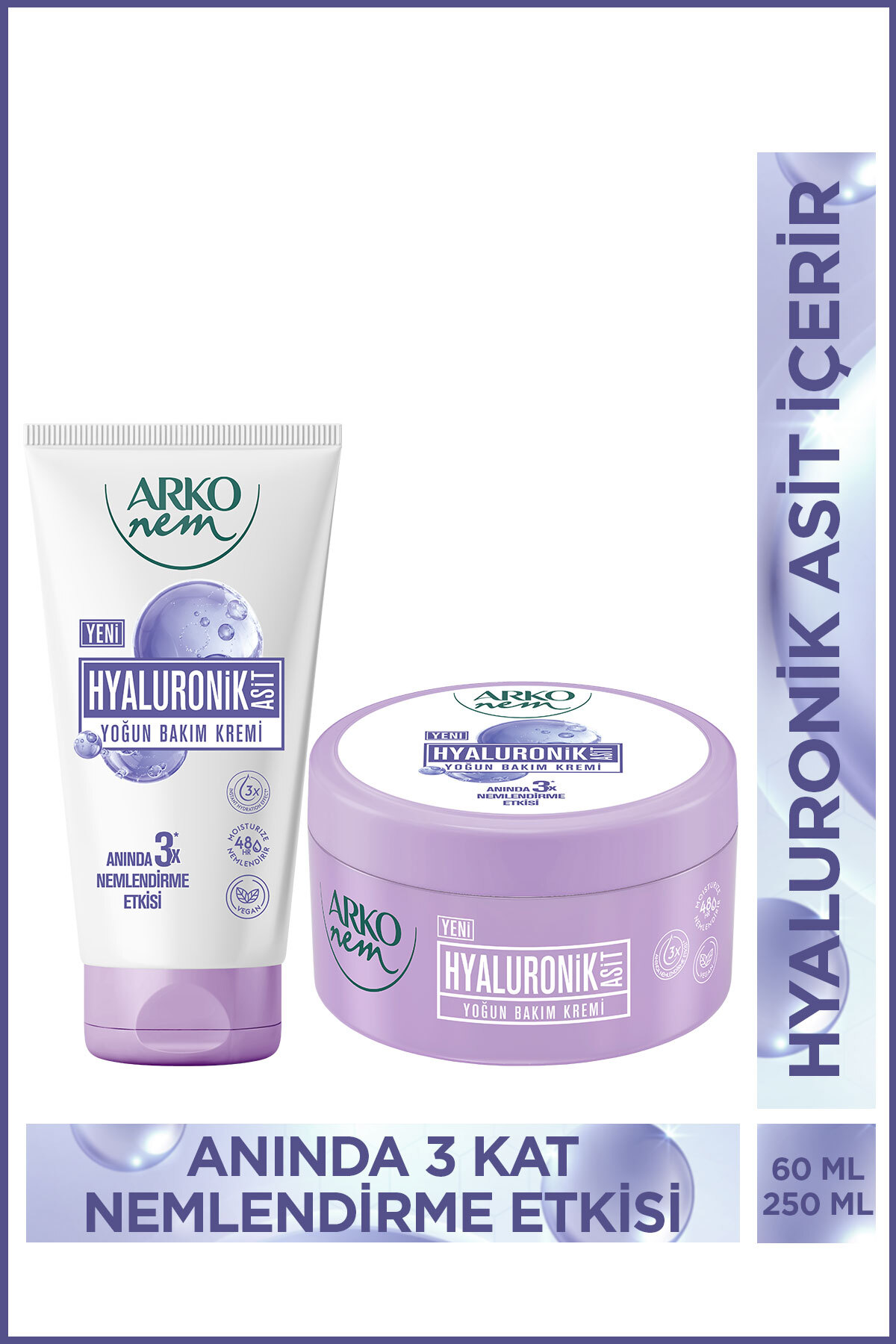 Arko Nem Yoğun Bakım Kremi Hyaluronik Asit 250+60 Ml