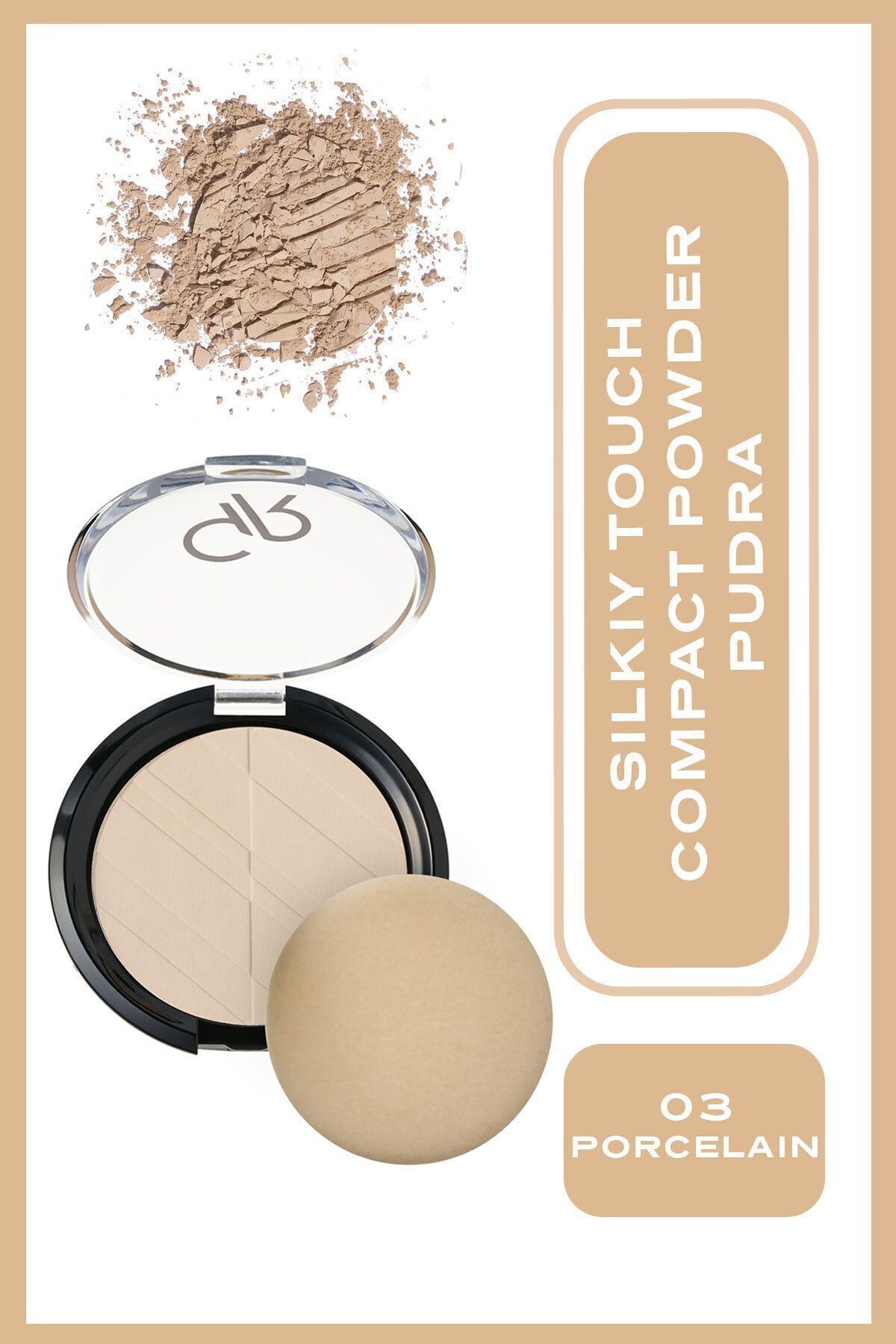 Golden Rose Silky Touch Compact Powder No: 03 Porcelain - İpeksi Sıkıştırılmış Pudra 12 g
