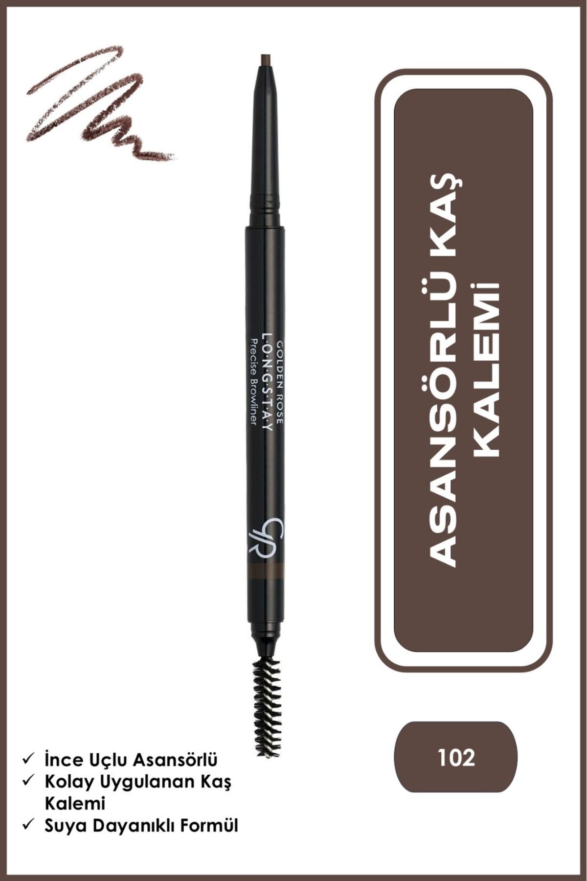 Golden Rose Longstay Precise Browliner 102 Asansörlü Kaş Kalemi 0,09 g