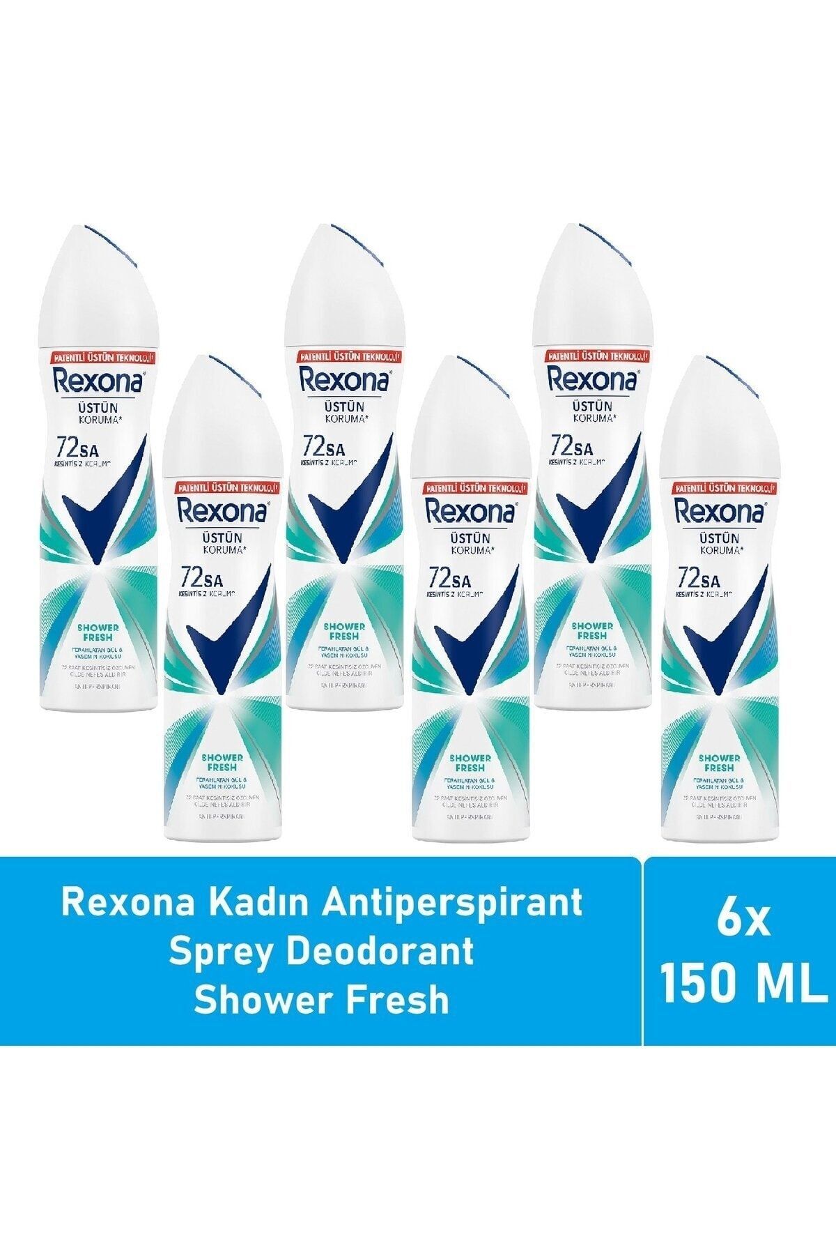Rexona Kadın Deodorant Shower Fresh 150 ML - 6'lı Avantaj Paketi