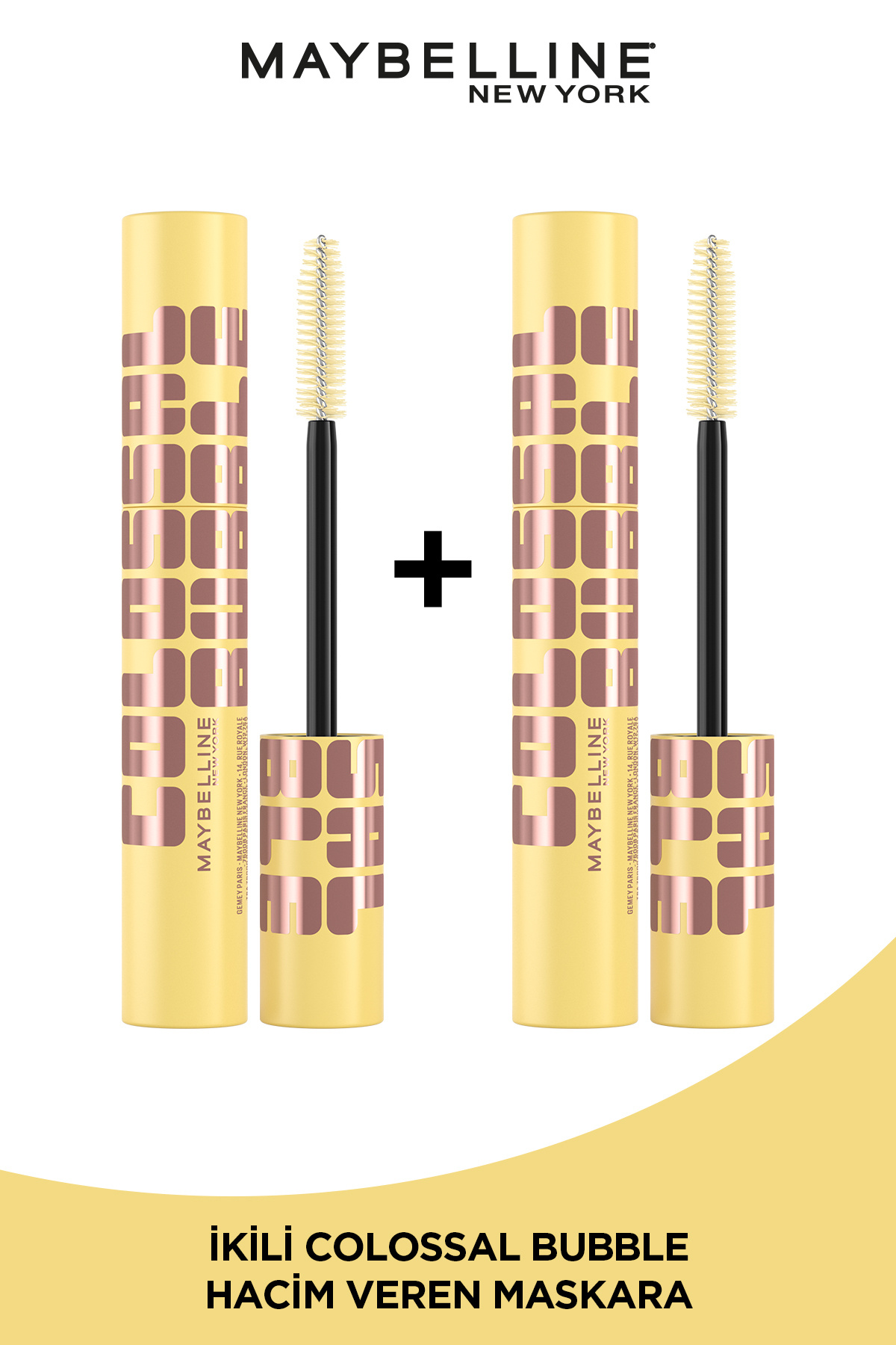 Maybelline New York İkili Colossal Bubble Hacim Veren Maskara Seti- Siyah
