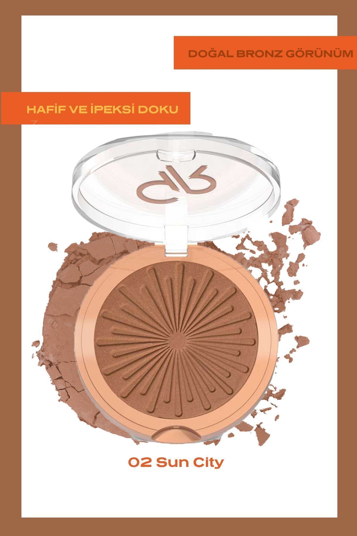 Golden Rose Sun Bright Bronzer Powder No: 02 Sun City - Işıltılı Bronzlaştırıcı Pudra