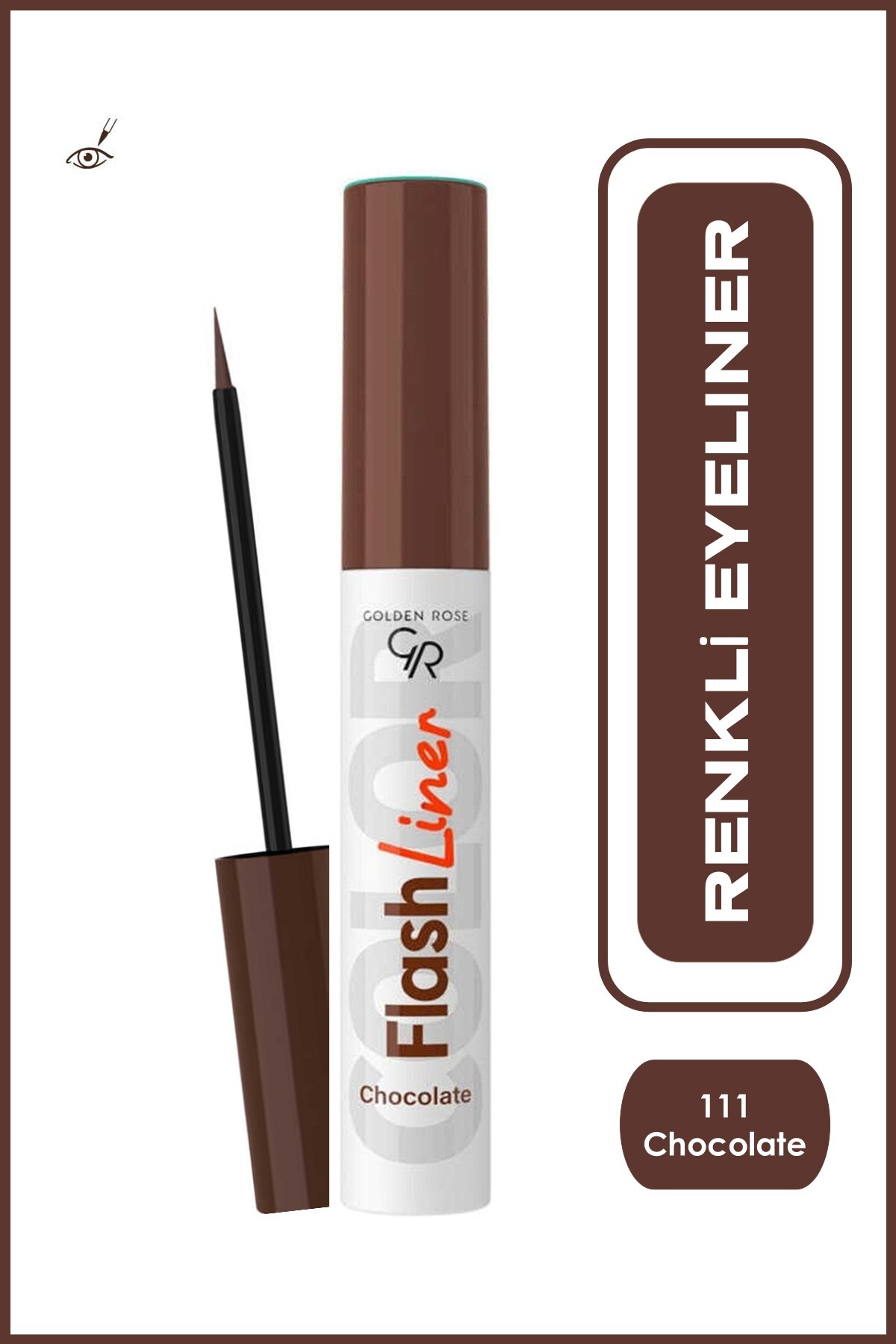 Golden Rose Flash Liner Colored Eyeliner - 111 Chocolate - Renkli Likit Eyeliner