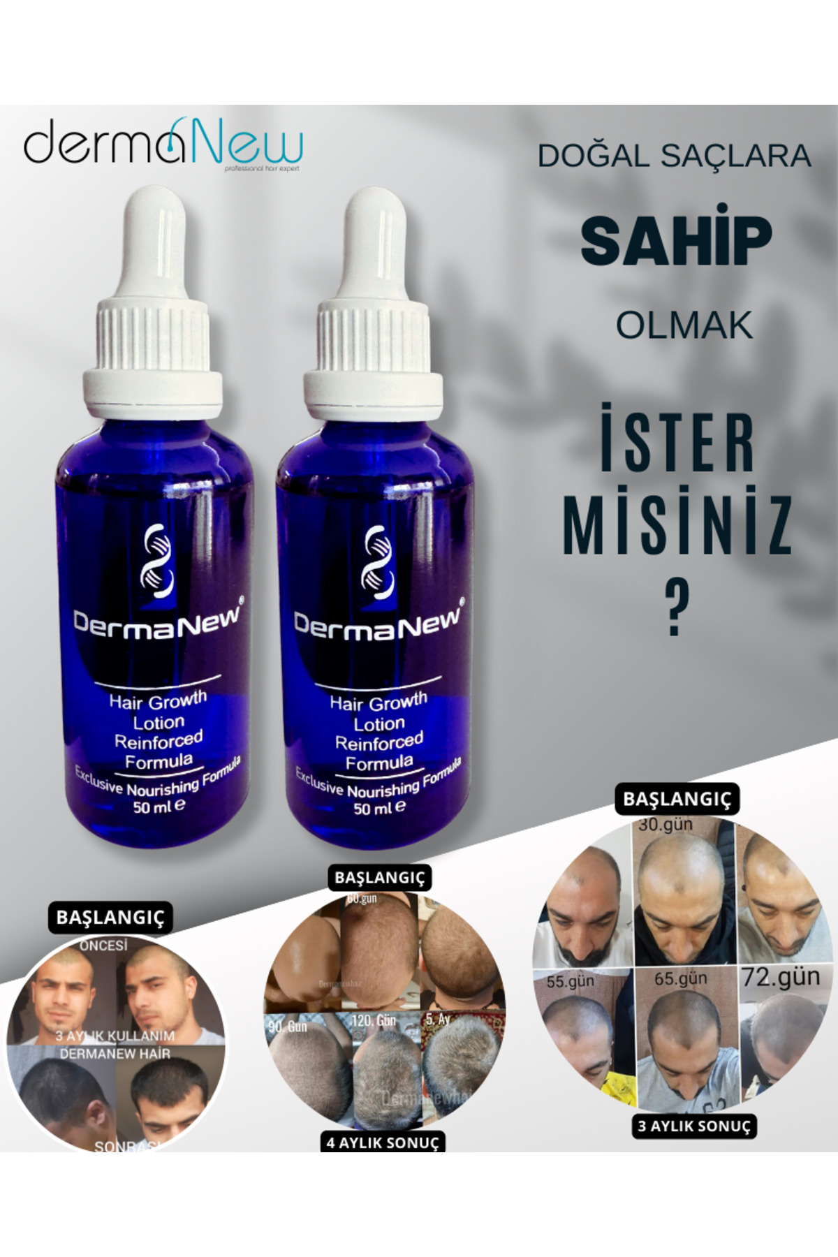 dermanew hair Sac Bakim Seti Sac Serumu Yagi - Sac - Saç Çıkartıcı Serum - Serum / 2 Adet