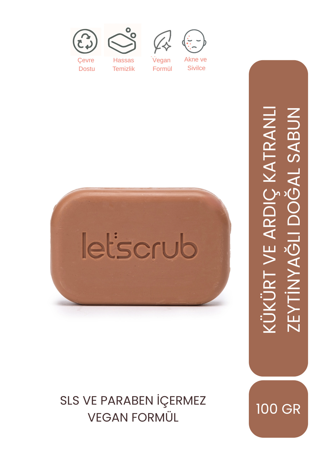LET'SCRUB Zeytinyağlı Doğal Sabun Kükürt Ardıç Sabunu Arındırıcı Ve Akne Karşıtı 100 gr