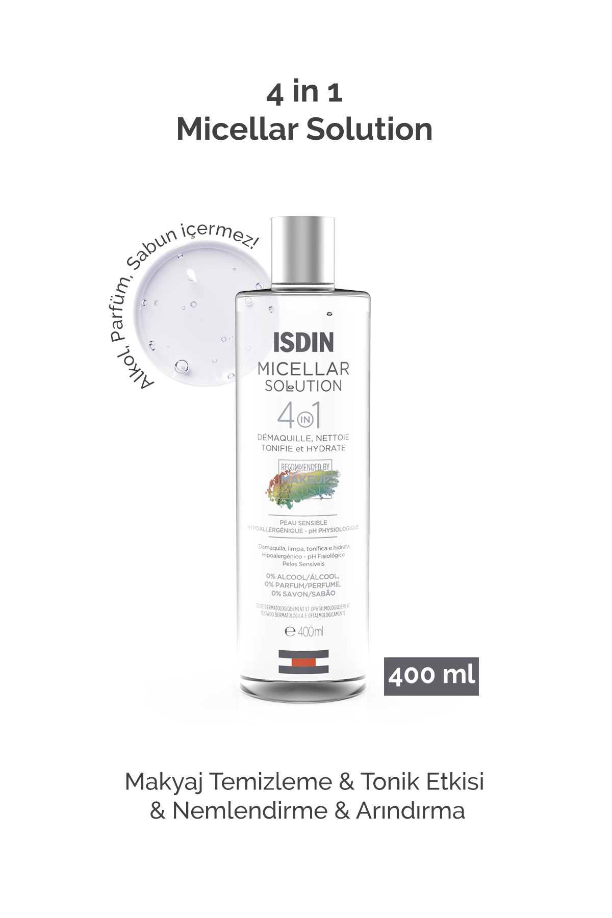 ISDINCEUTICS Micellar Kusursuz Makyaj Temizleme Suyu 4 Etki 1 Arada 400 ml