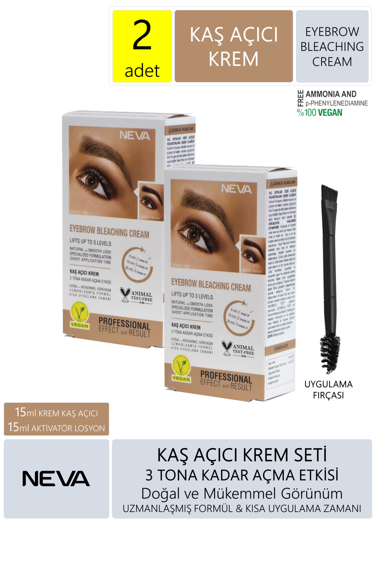 Neva 2'Lİ SET Kaş Açıcı Krem Seti (vegan)