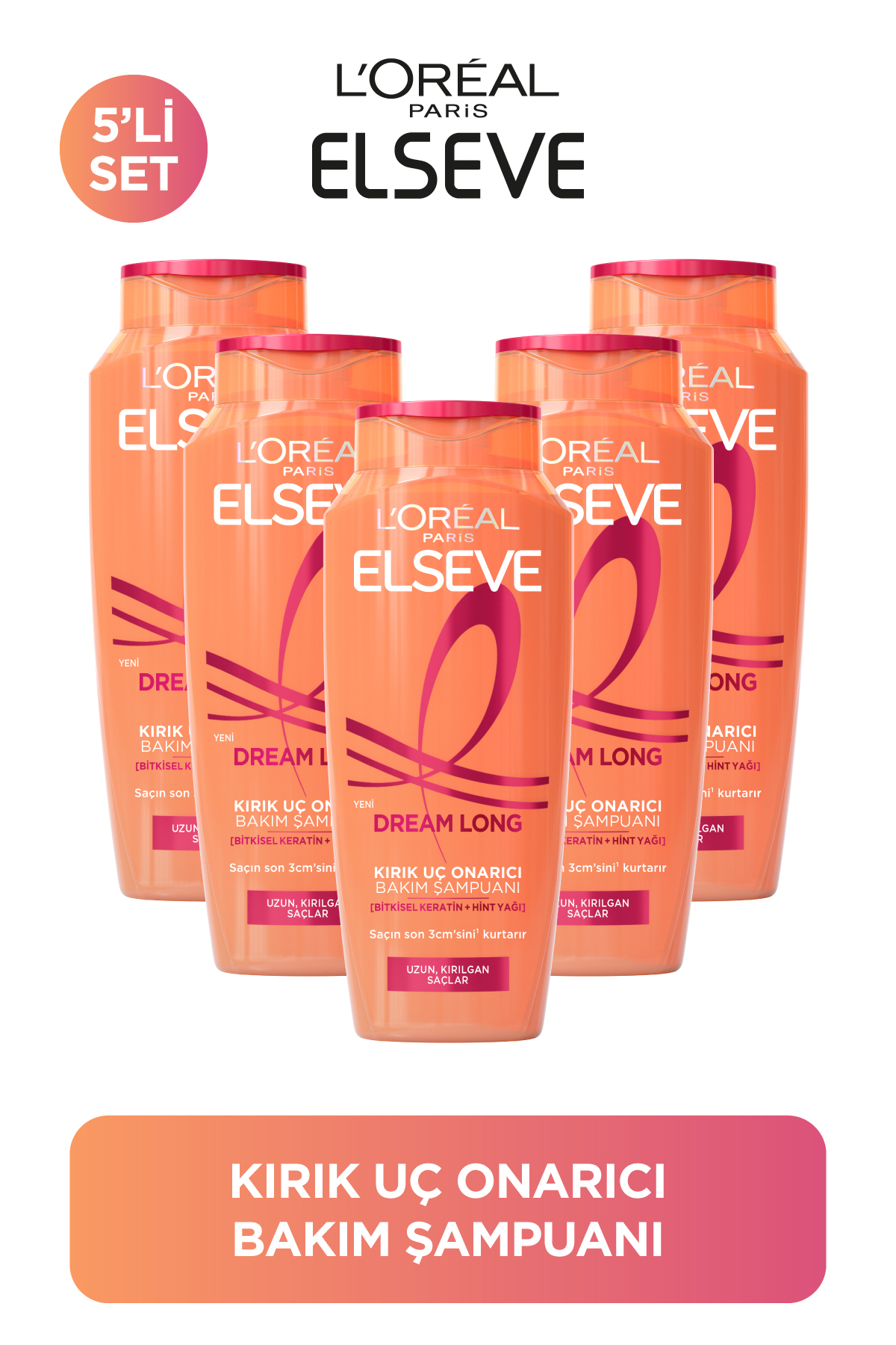 ELSEVE 5'li Elseve Dream Long Kırık Uç Onarıcı Bakım Şampuanı 300 ml
