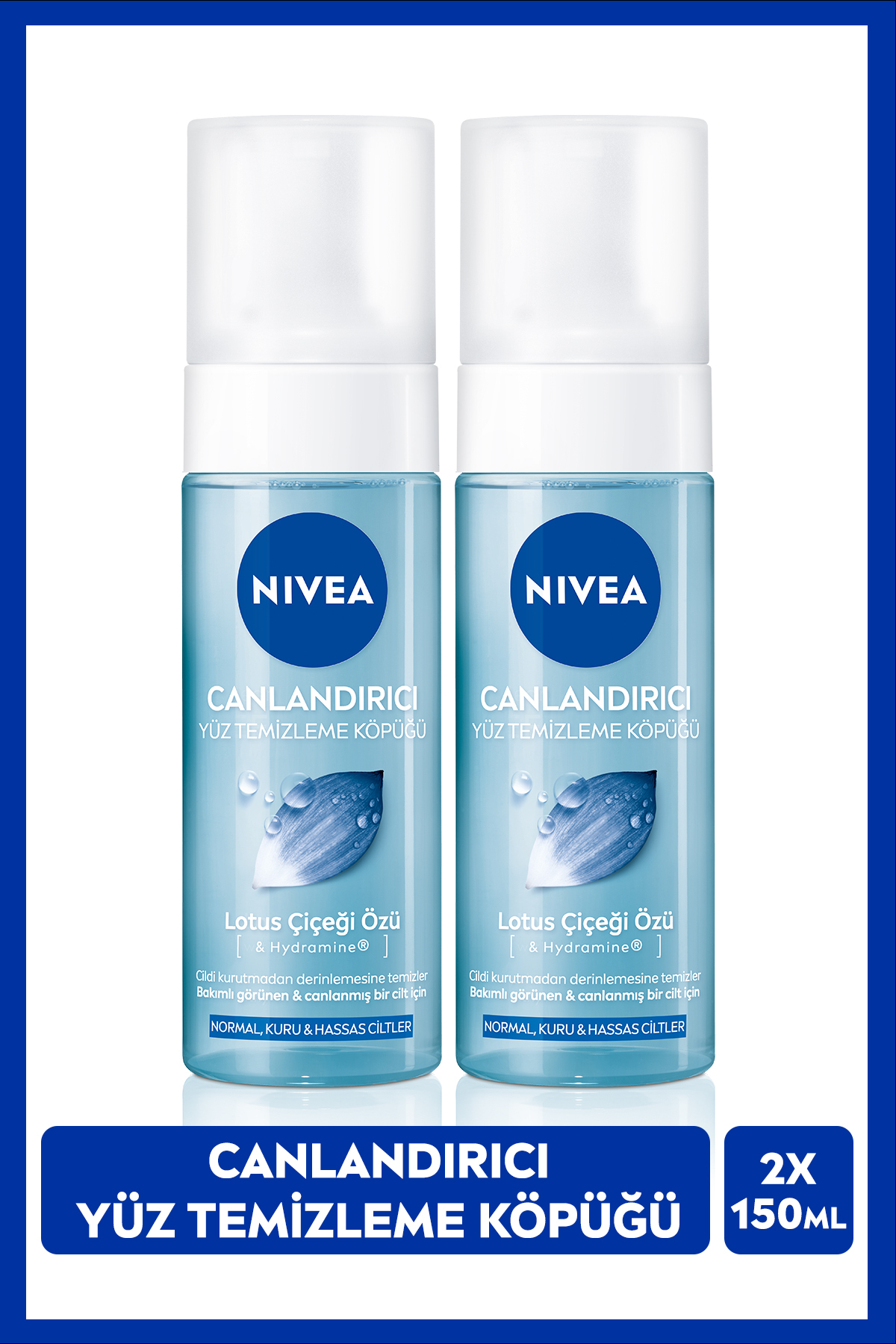 NIVEA Canlandırıcı Yüz Temizleme Köpüğü 150 ml, Nemlendirme, Nornal Citler, 2x Adet