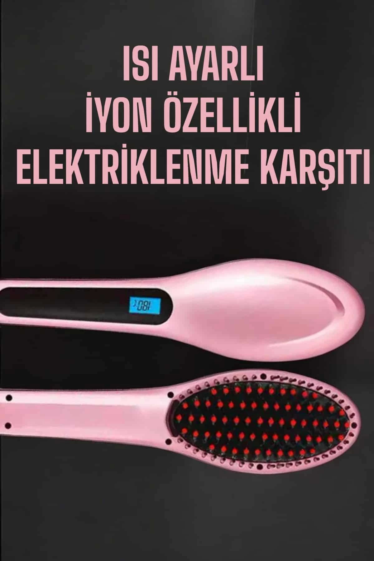 Eco Lounge Fön Tarağı Saç Düzleştirici Sıkı Dişli Isı Ayarlı Elektriklenme Karşıtı