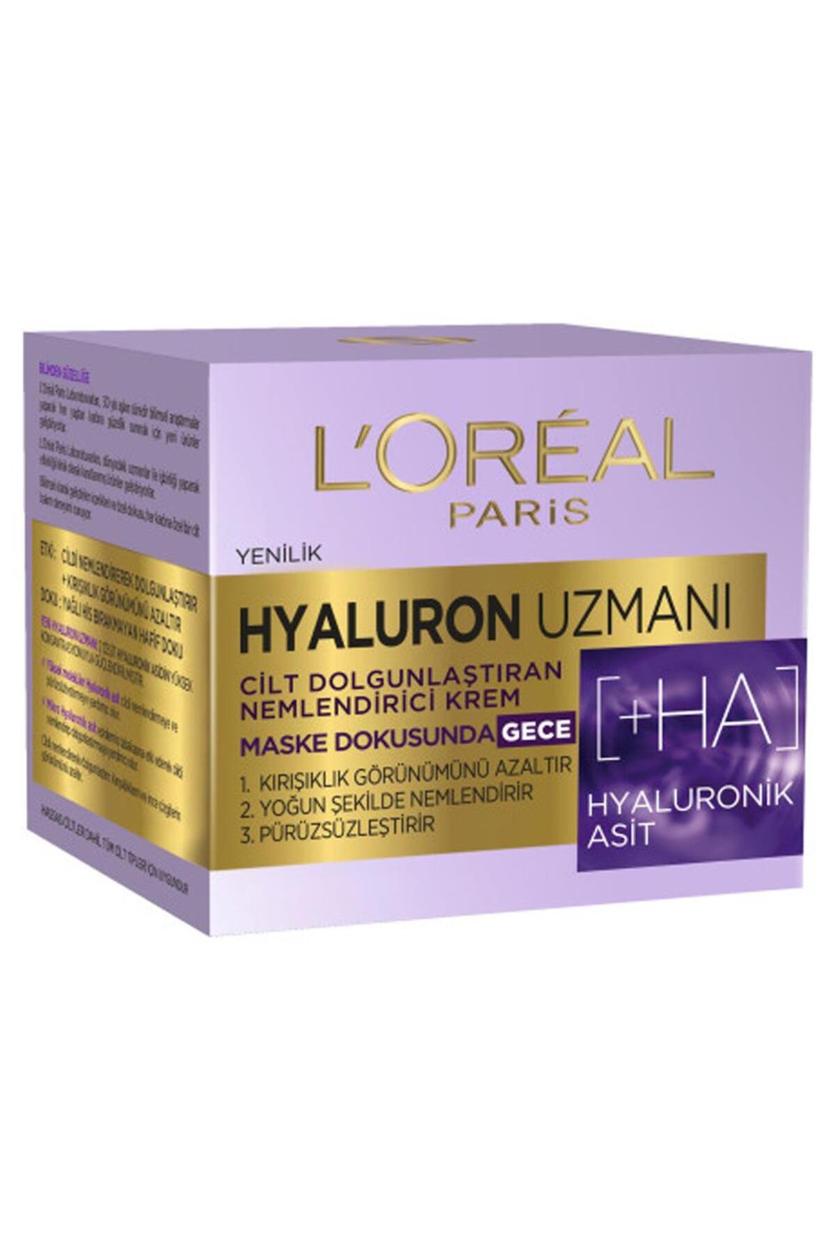 L'Oreal Paris Hyaluron Uzmanı Cilt Dolgunlaştıran Nemlendirici Gece Kremi- Hyaluronik Asit