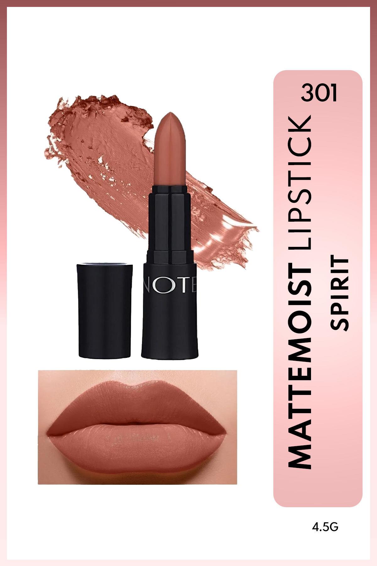 NOTE Mattemoist Lipstick Mat Bitişli Ruj 301 Spirit - Nude