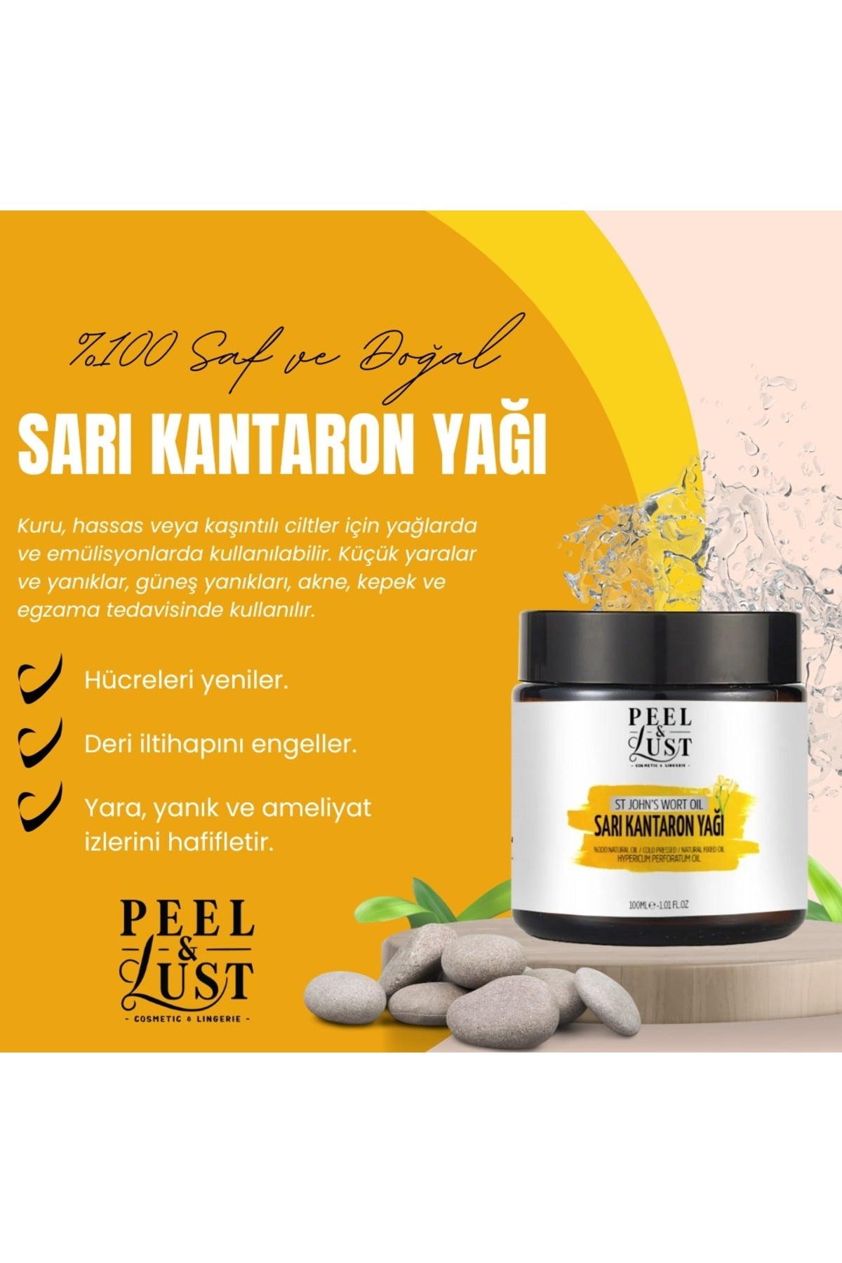 PEEL & LUST Sarı Kantoran Kremi , Sarı Kantoran Yağı Içerikli Çatlak Önlemeye Yardımcı Krem