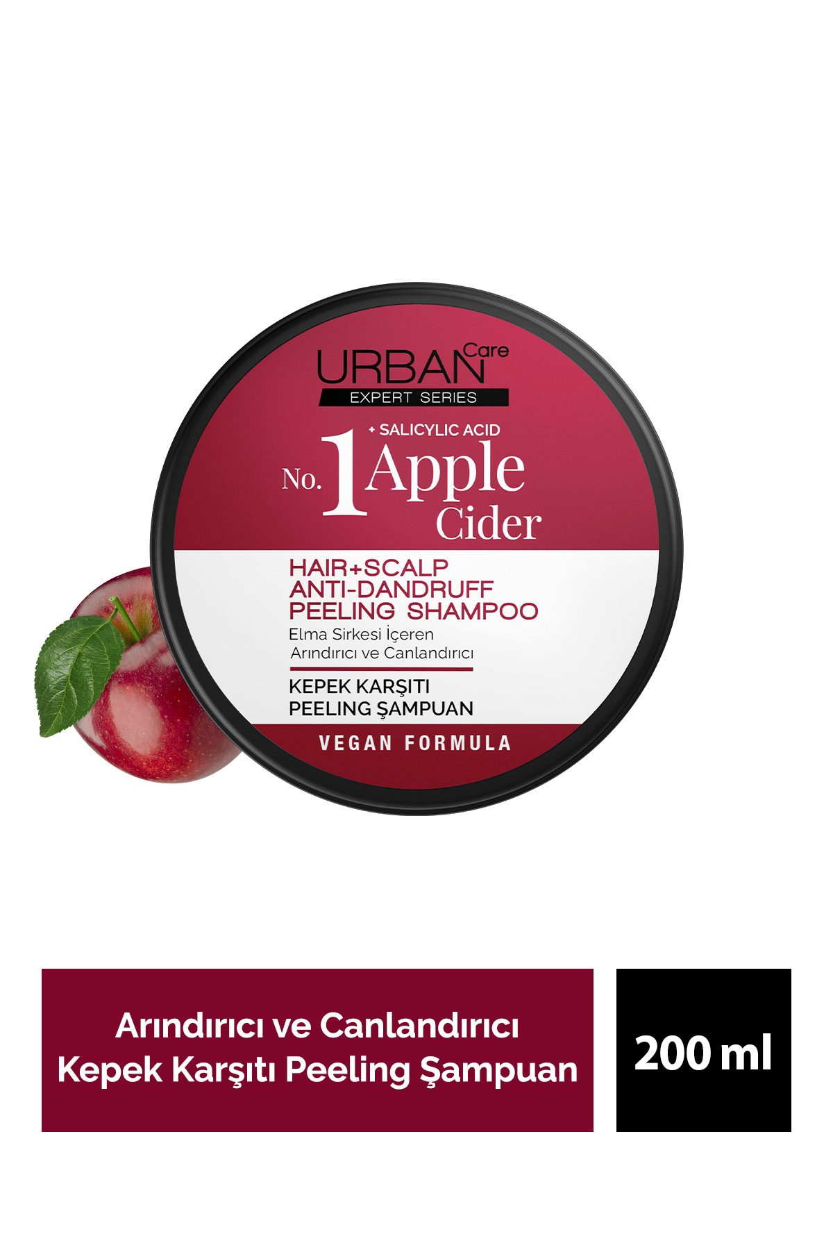 Urban Care No.1 Expert Apple Cider Kepek ve Yağlanma Karşıtı Peeling Şampuan-200g-vegan