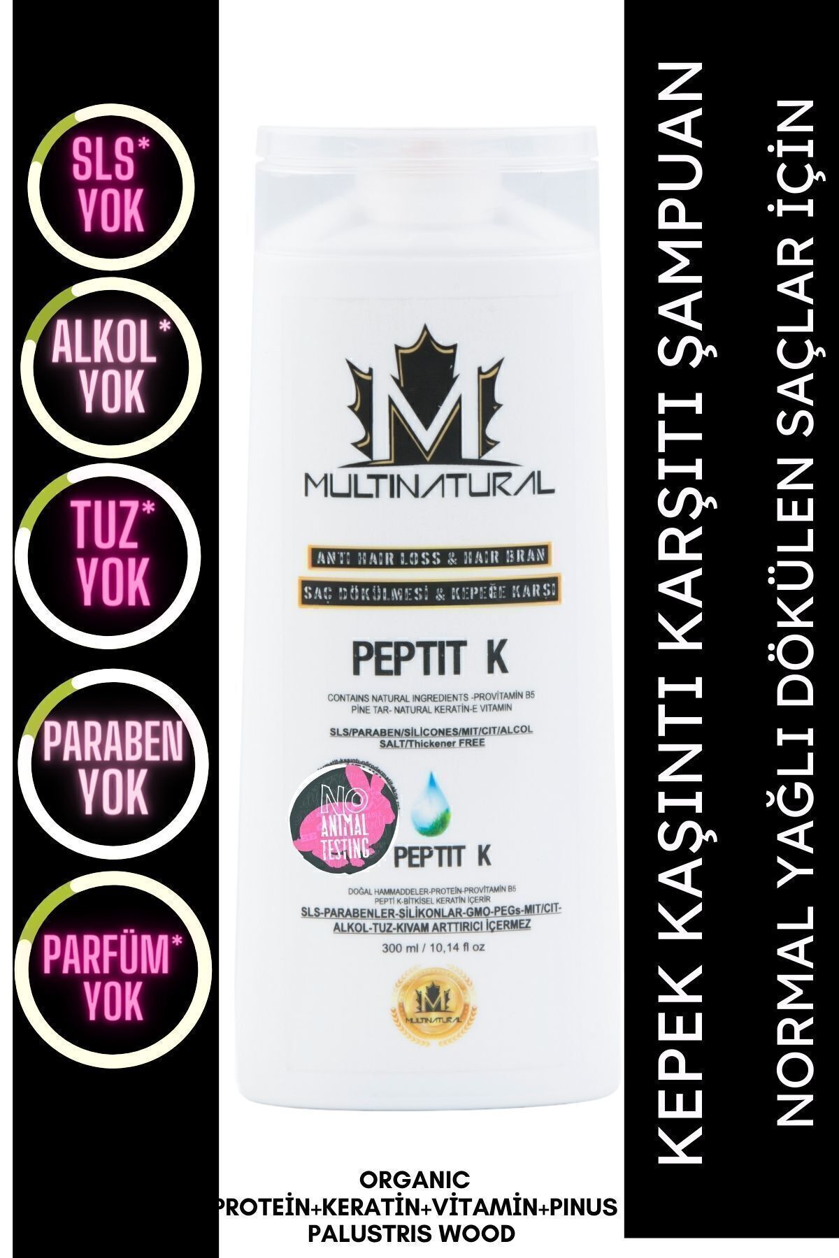 multinatural Kepek Ve Seboreik Şaç Dökülmesi Karşıtı Egzema Keratin Protein Peptid Caffein E.gzama şampuanı