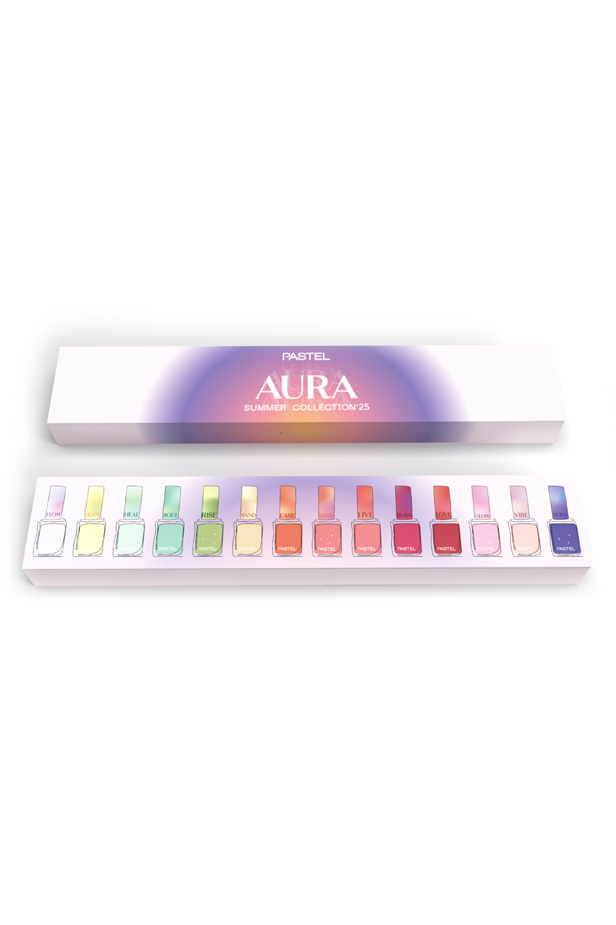 Pastel 2025 Summer Collection Aura 14 Lü Oje Set/ Ürün kutusız olarak gönderilecektir.