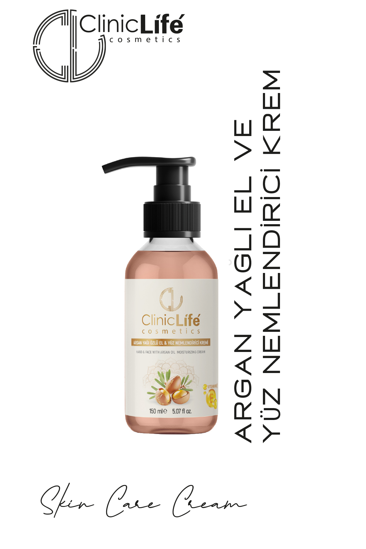 cliniclife Argan Yağı Özlü El ve Yüz Nemlendirici Krem 150 ml