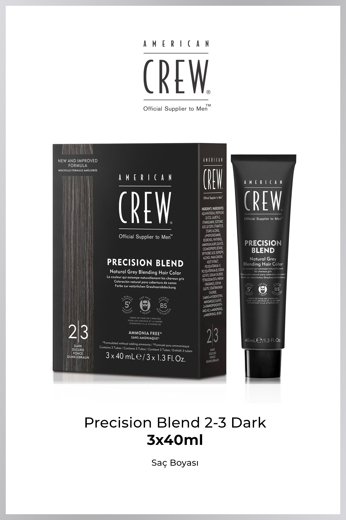 American Crew Precision Blend Dark 2/3 Beyaz Kapatıcı 3x40ML