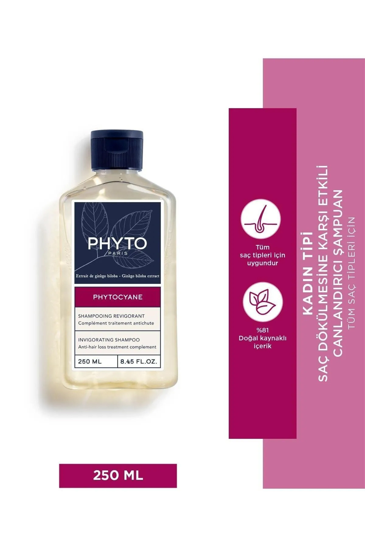 Phyto Cyane Kadınlara Özel Saç Dökülmesine Karşı Şampuan 250 ml Canlandırıcı & Dolgunlaştırıcı Etki