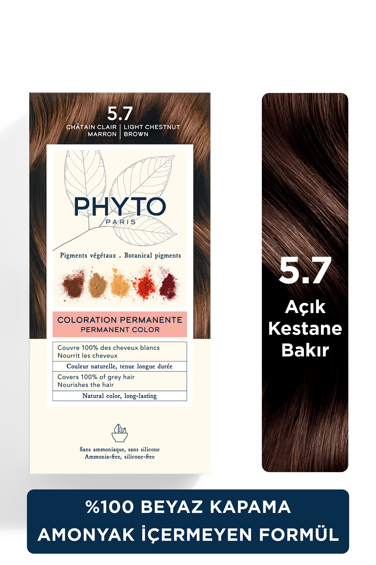 Phyto Color Amonyaksız Kalıcı Doğal Içerikli Bitkisel Saç Boyası 5.7 Açık Kestane Bakır