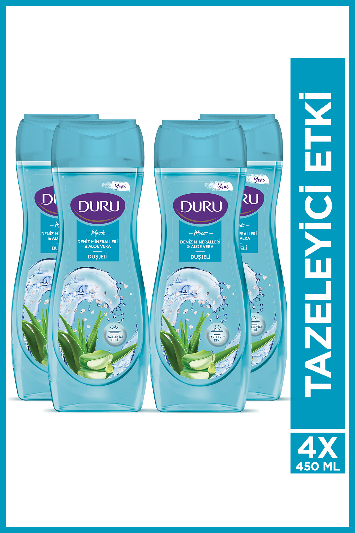 Duru Moods Deniz Mineralleri & Aloe Vera Duş Jeli 4x450ml