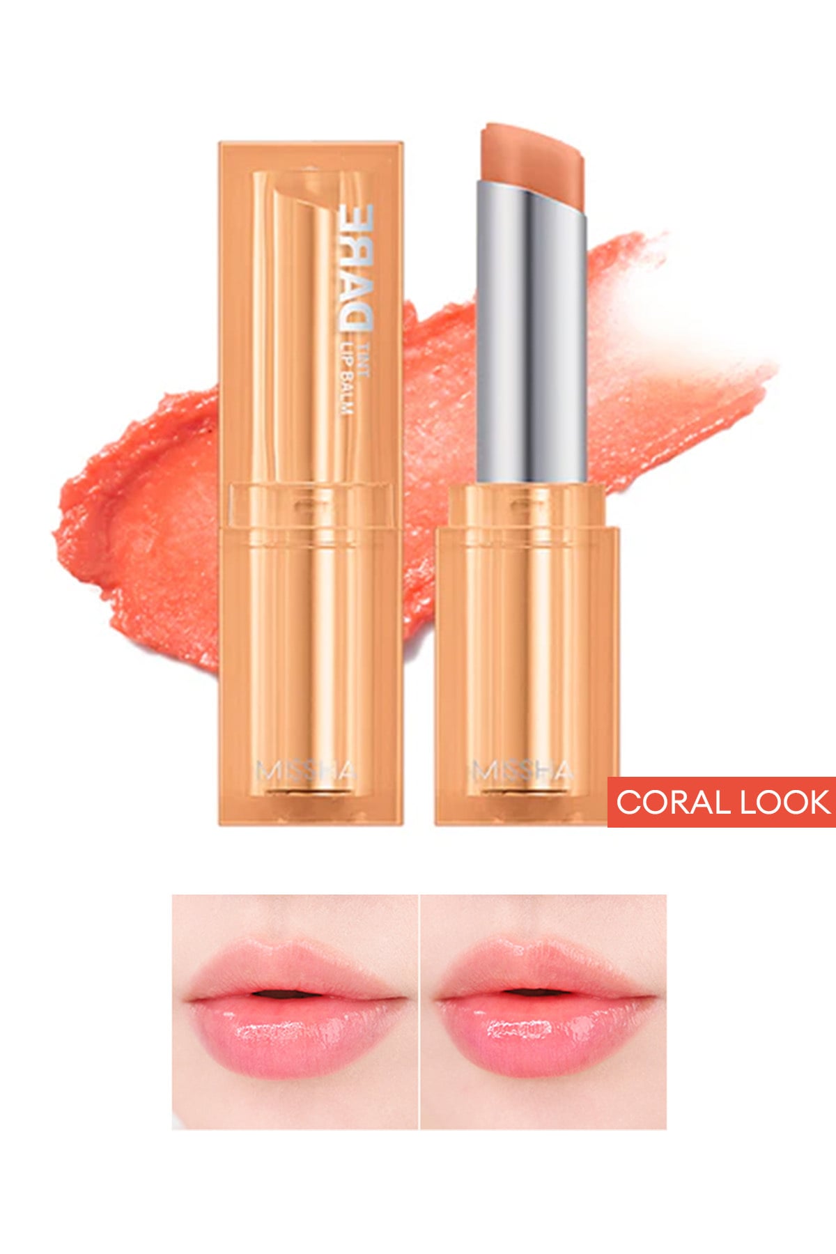 Missha Dudaklara Yoğun Bakım Yapan Renkli Dudak Balmı Dare Tint Lip Balm (03 CORAL LOOK)
