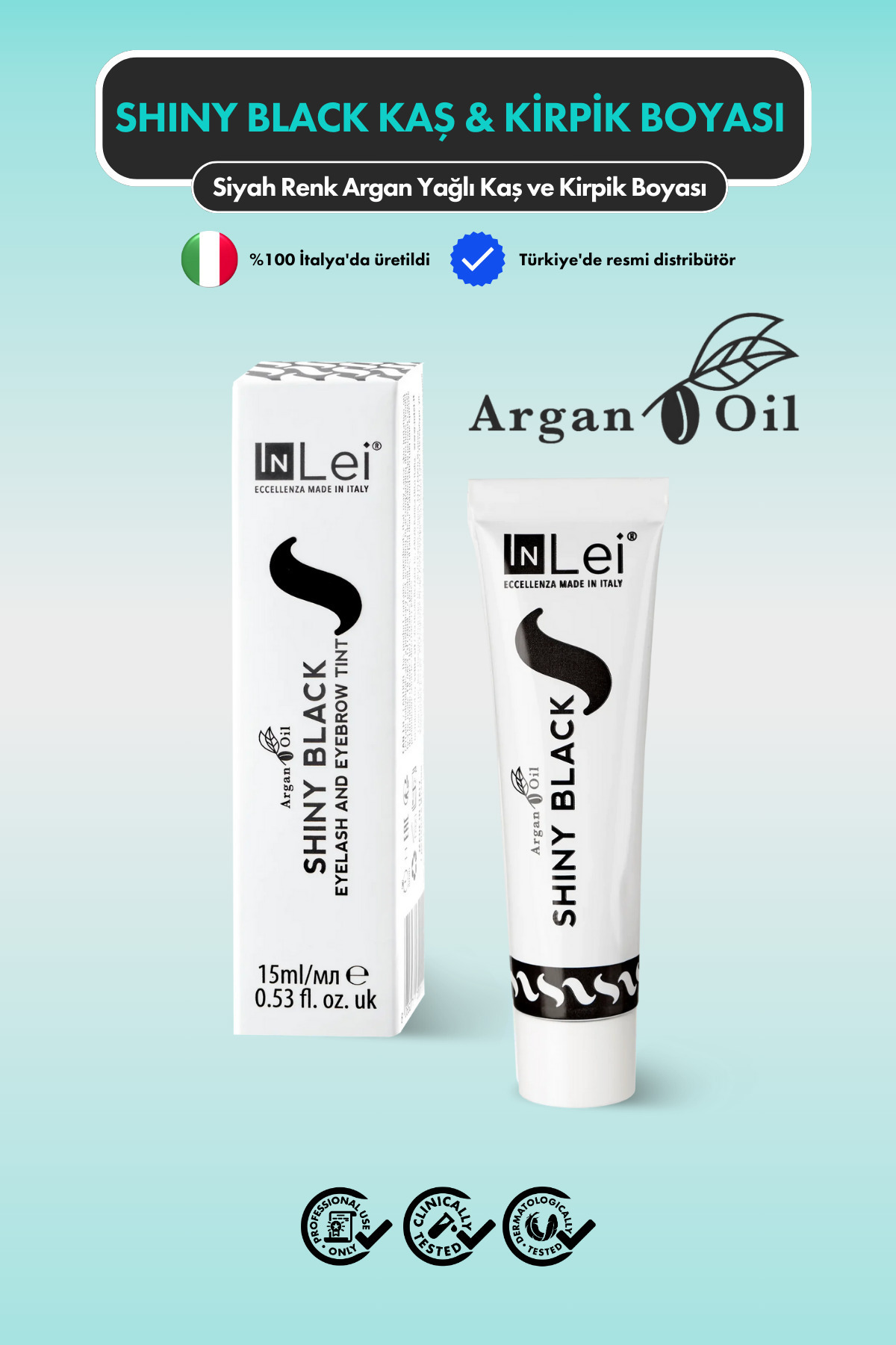 İnLei Siyah Argan Yağlı Kaş Ve Kirpik Boyası 15ml