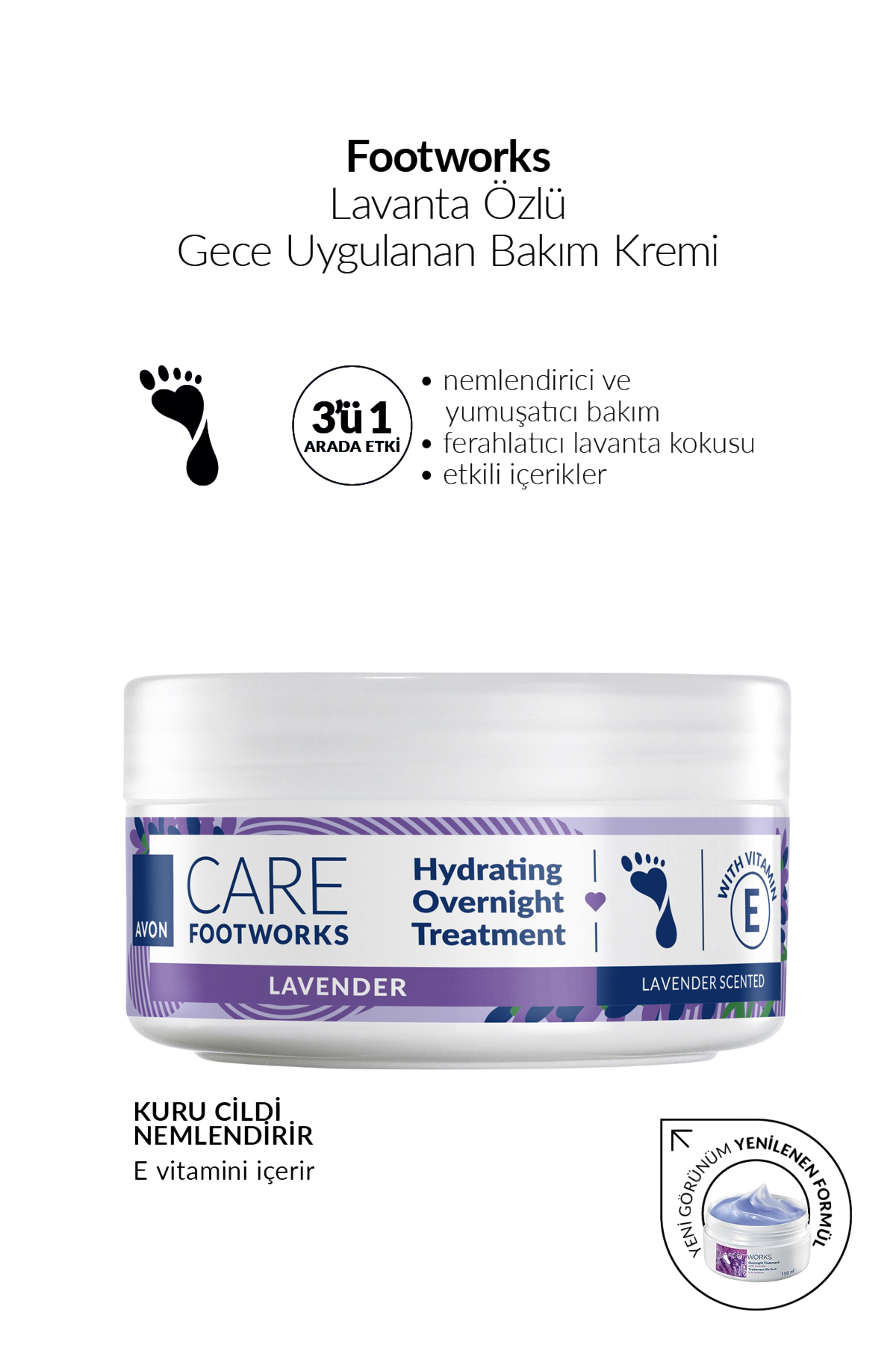 AVON Footworks Lavanta Özlü Gece Uygulanan Bakım Kremi 150ml