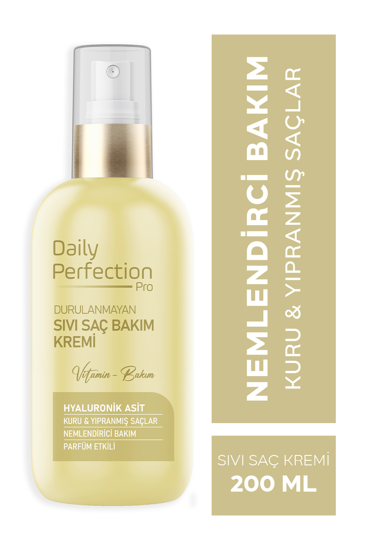 DAILY PERFECTION PRO Sıvı Saç Bakım Kremi Nemlendirici Bakım Hyaluronik Asit 200 ml