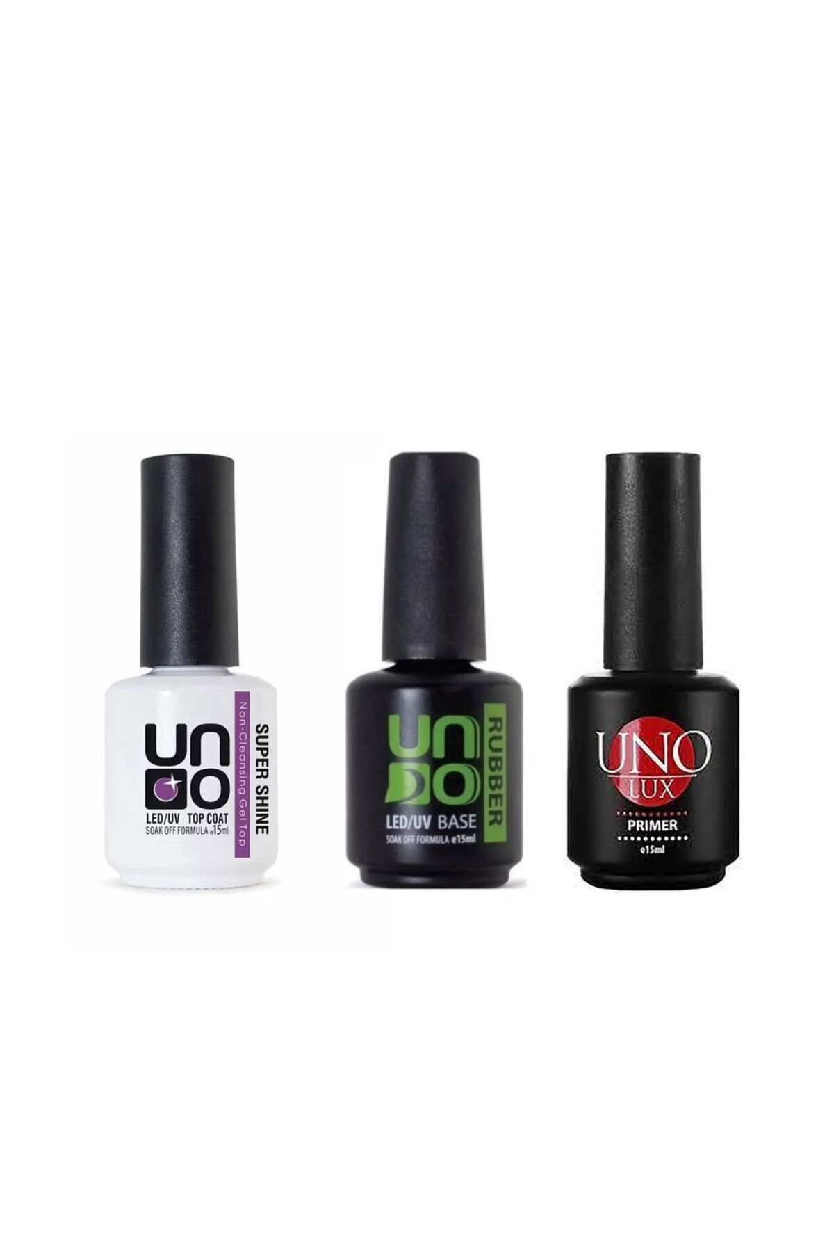 Anıl Gel Polish Kalıcı Oje Seti Uno Top Coat- Uno Rubber Base Coat- Uno Acid Primer-15 ML