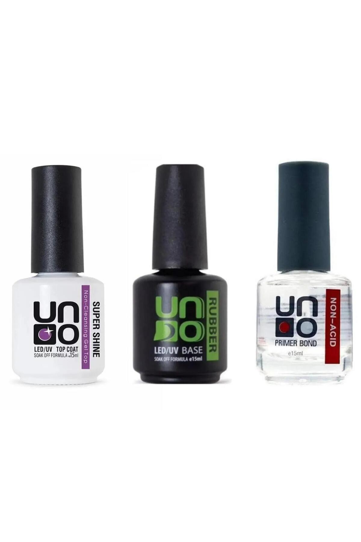 Anıl Gel Polish Kalıcı Oje Seti Uno Top Coat- Uno Rubber Base Coat- Uno Non-Acid Primer-15 ML
