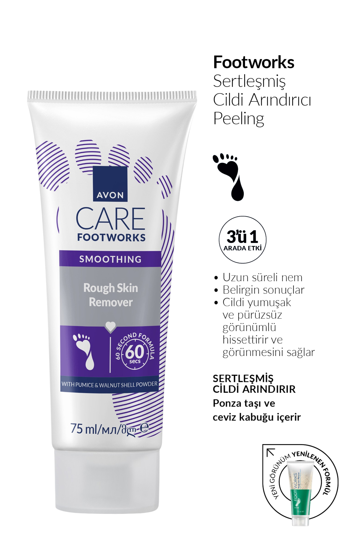 AVON Footworks Sertleşmiş Cildi Arındırıcı Peeling 75ml