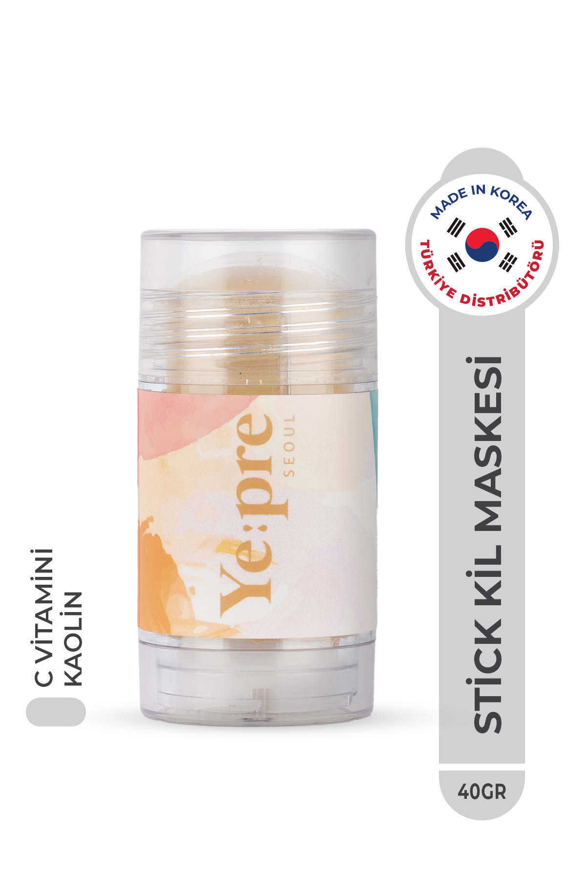 Ye:pre Vitamin C Pore Care Mud Stick Mask Gözenek Temizleyici Yatıştırıcı Kil Maskesi Kore 40g