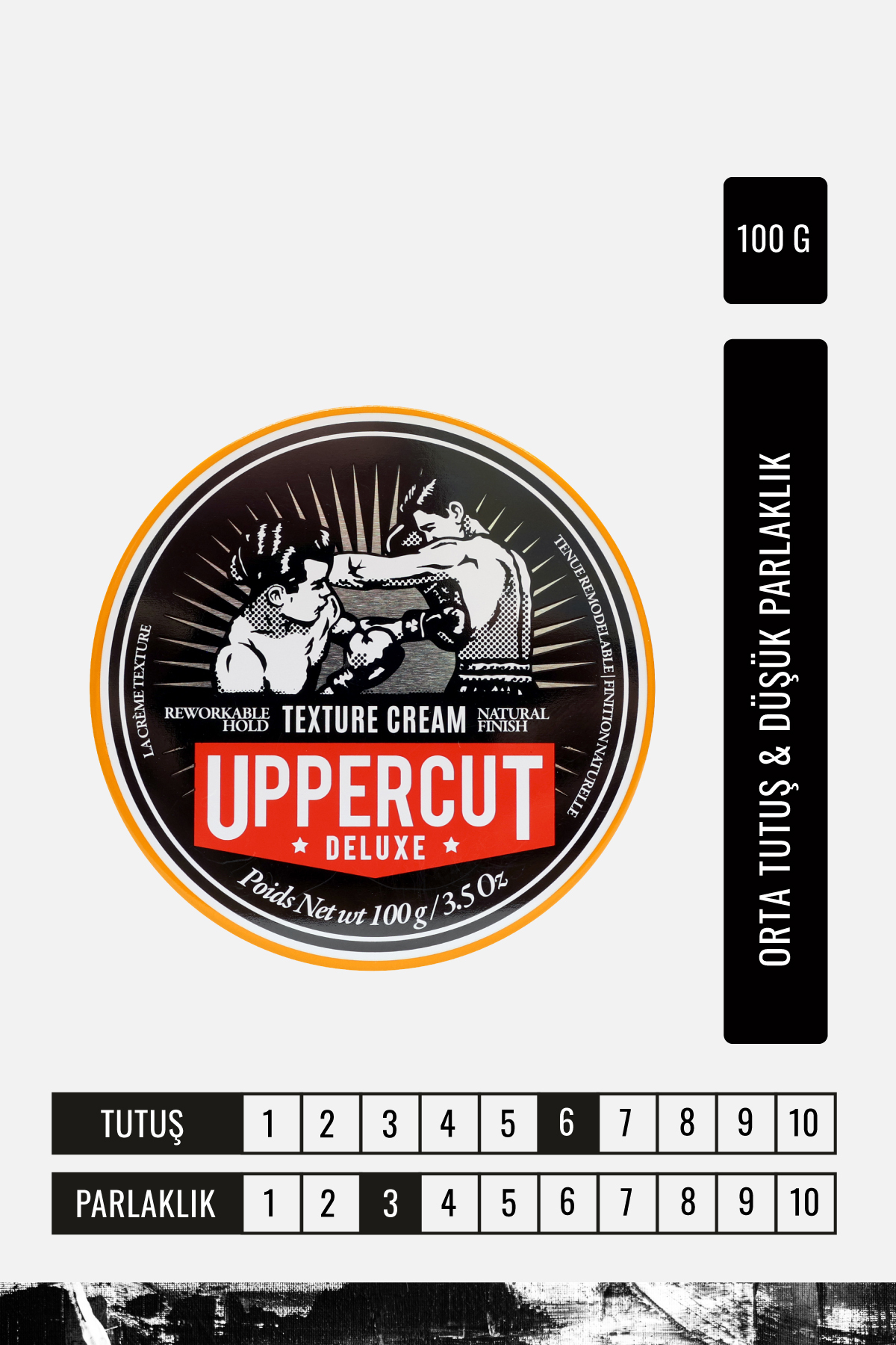 Uppercut Deluxe Texture Cream Wax 100g – Orta Tutuş & Düşük Parlaklık