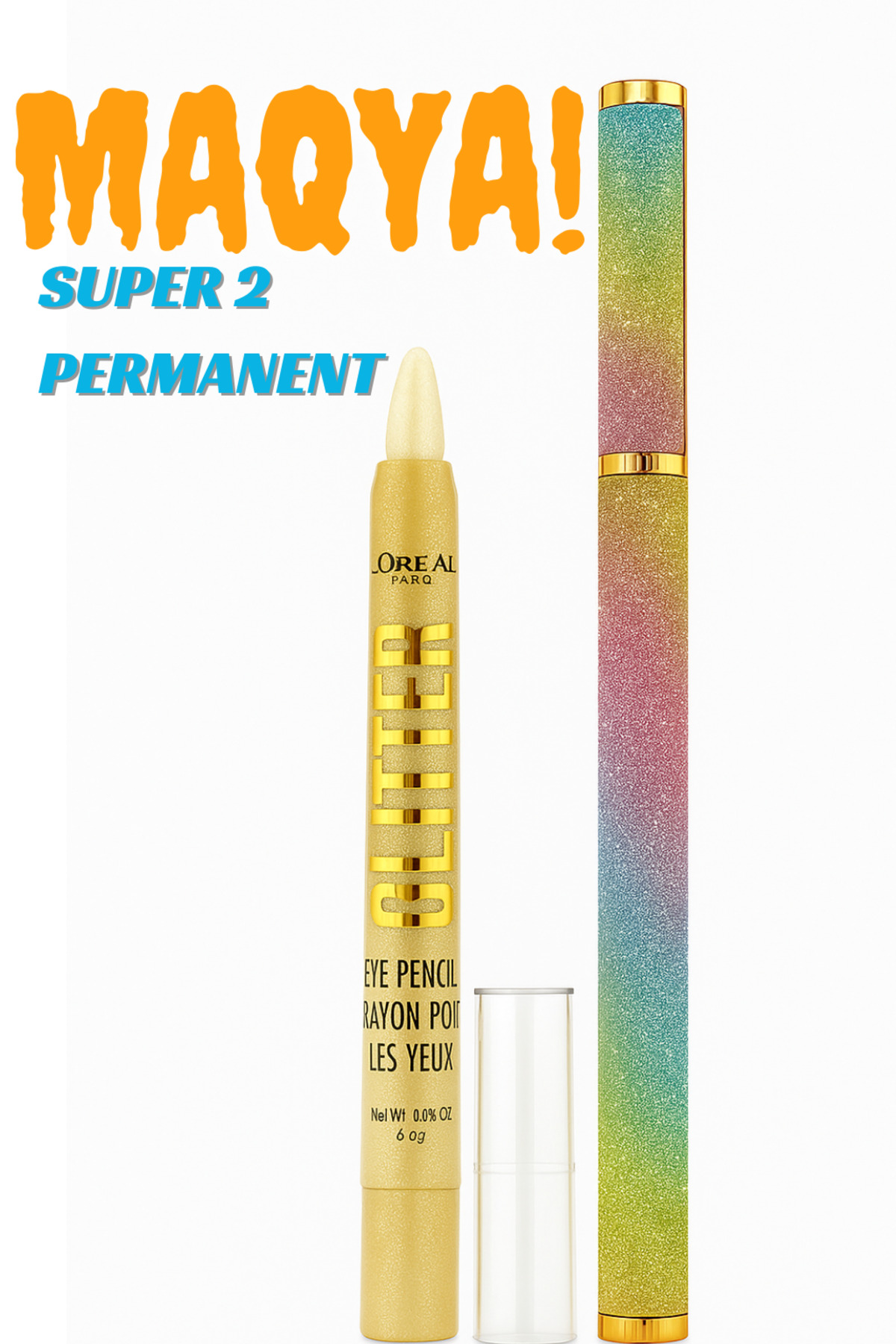 MAQYA KOZMETİK Super 2 Parmenent Mat Bitişli Eyeliner (SİYAH) - PEN EYELİNER & Asansörlü Aydınlatıcı Kaş Kalemi